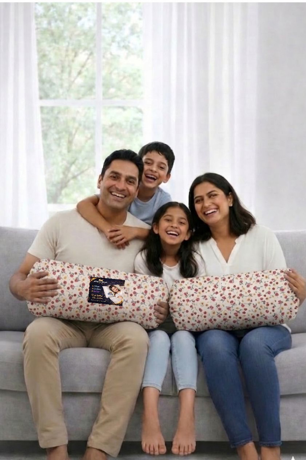 Image of vyomfit Microfibre Bolster Pack of 5 Printed Comfortable