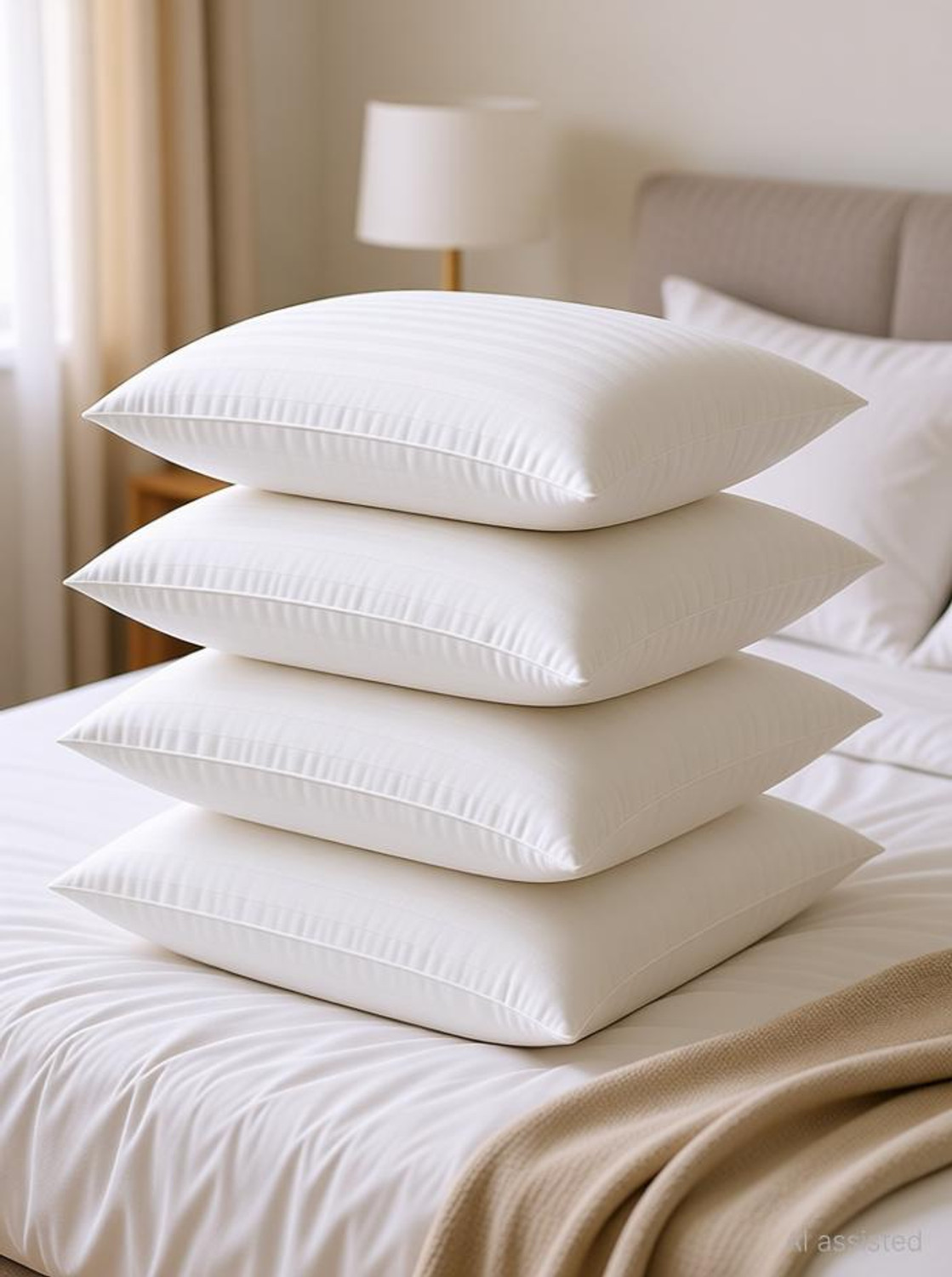 Image of Flipkart SmartBuy Microbeads Sleeping Pillow Pack of 4 Stripes