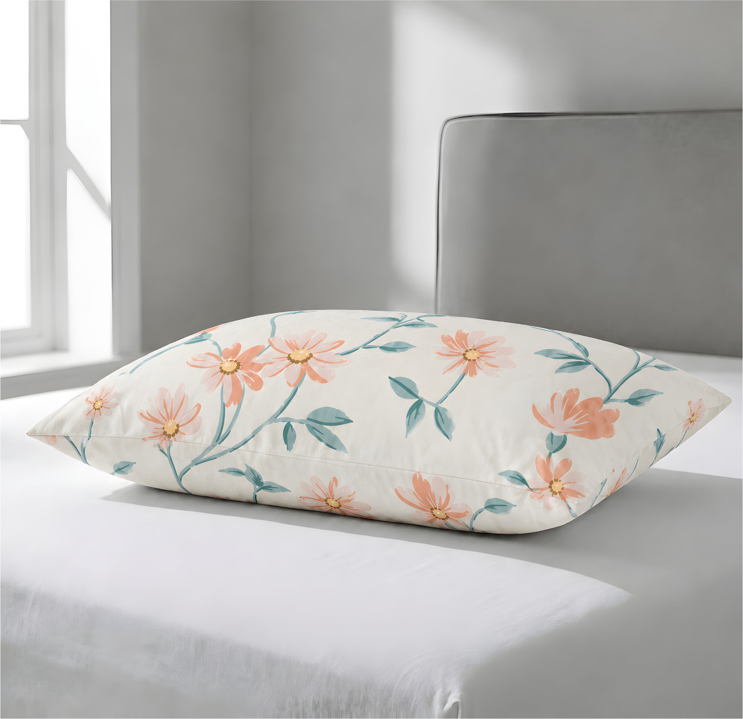 Image of STOMIA Cotton Sleeping Pillow Pack of 4 Floral Premium Pillow Set