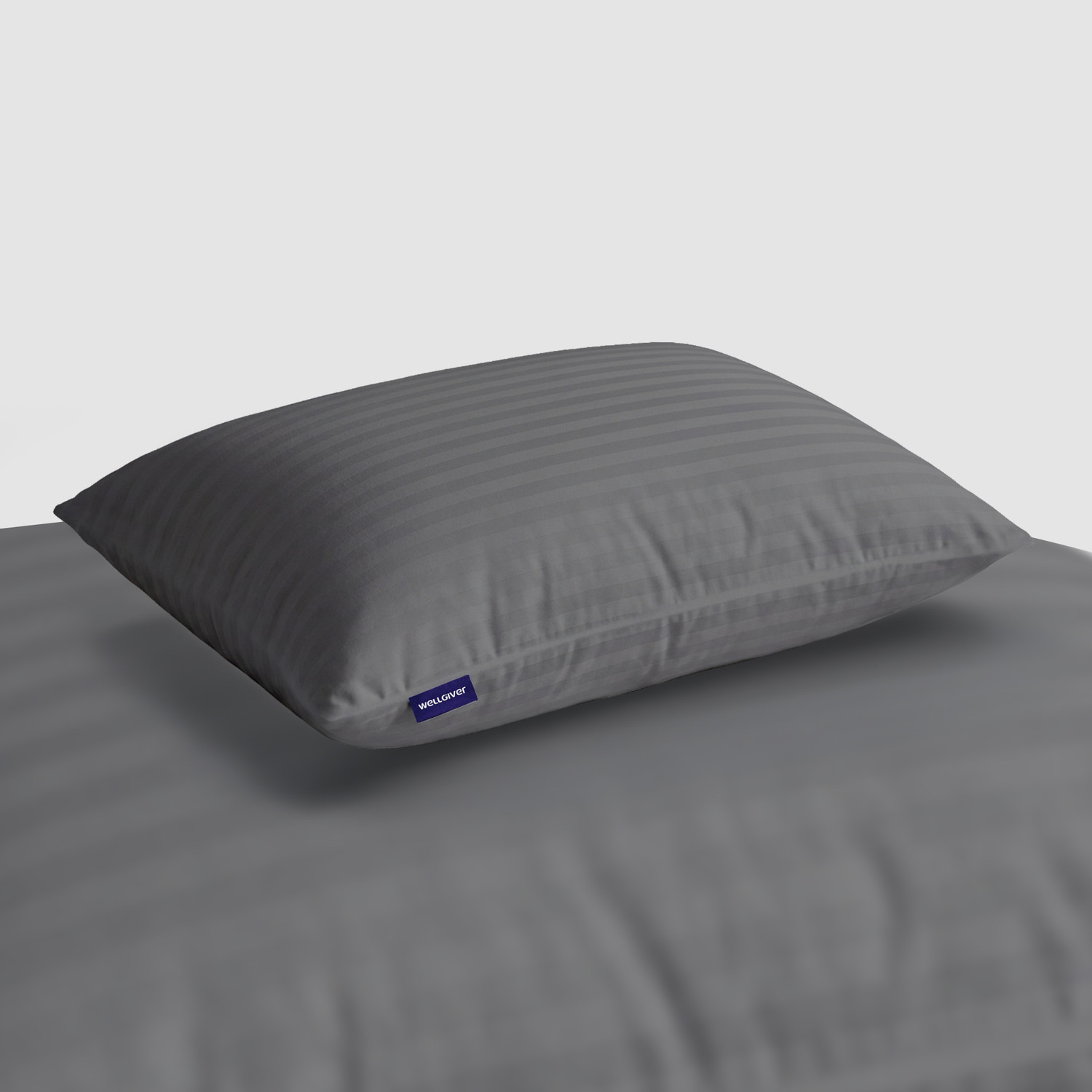 Image of WELLGIVER Microfibre Sleeping Pillow Pack of 1 Stripes Ultra Soft Bed Pillow for Sleeping, 41x61 cm, Soft & Fluffy, with Inner Cover