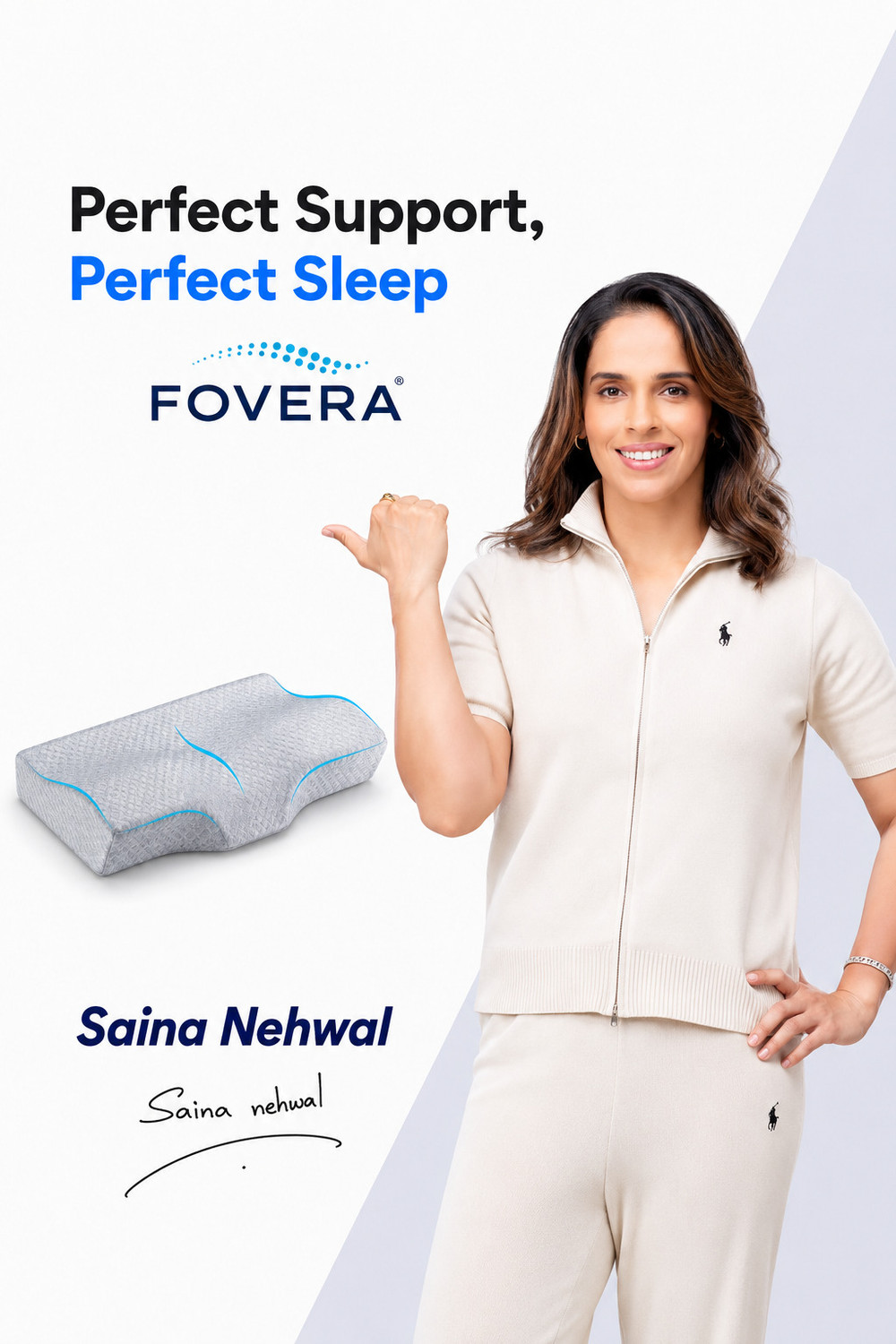 Image of FOVERA Memory Foam Cervical Pack of 1 Solid Cervical Pillow for Neck & Shoulder Pain Relief
