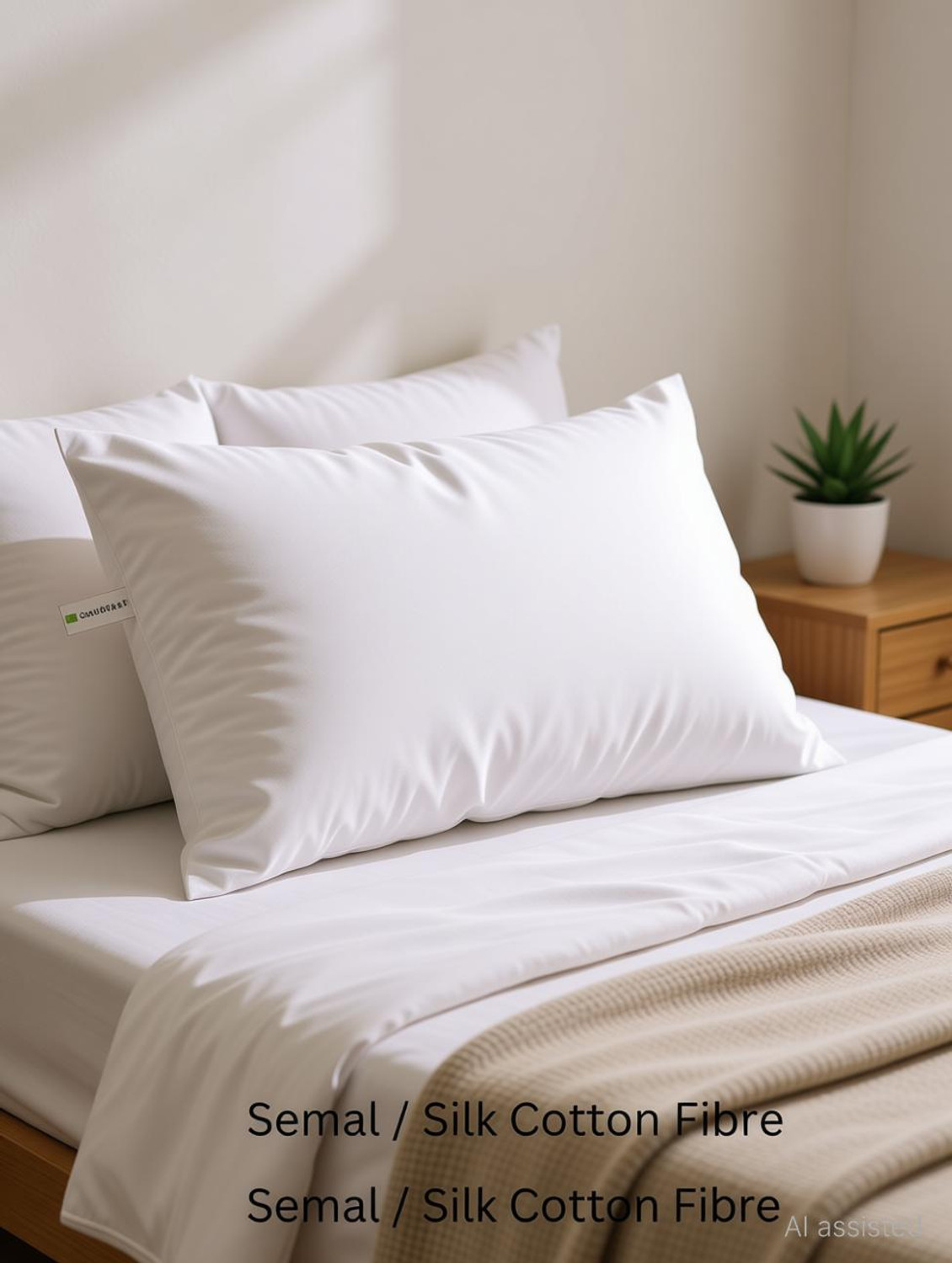 Image of CloudRest Cotton Sleeping Pillow Pack of 1 Nature Semal Pillow