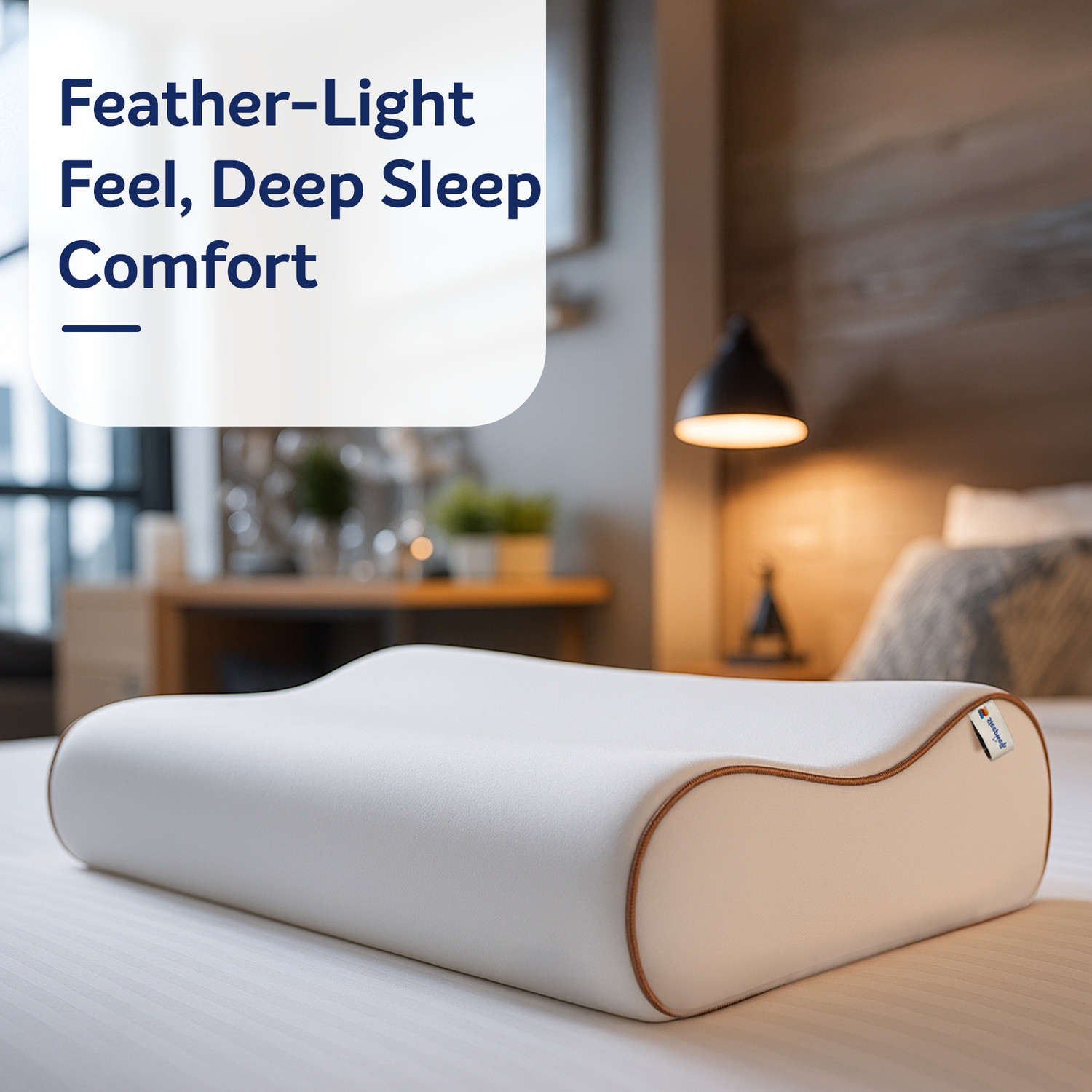 Image of Sleepwell Foam Sleeping Pillow Pack of 1 Solid Zenn Classic Ortho, Thin Ortho Cervical , Contour Design, 24 x 16 inches