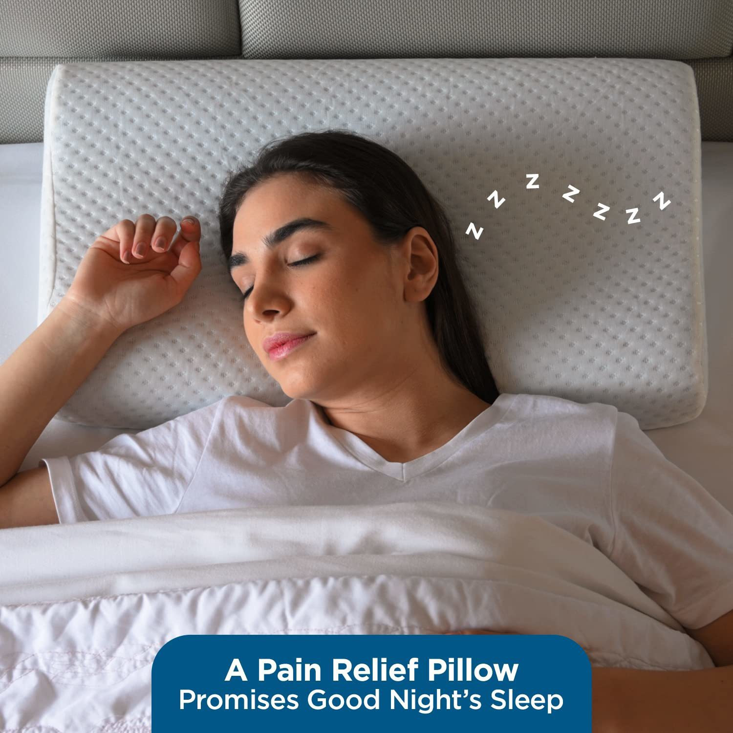 Image of Savara Enterprise Memory Foam Orthopaedic Pillow Pack of 1 Solid