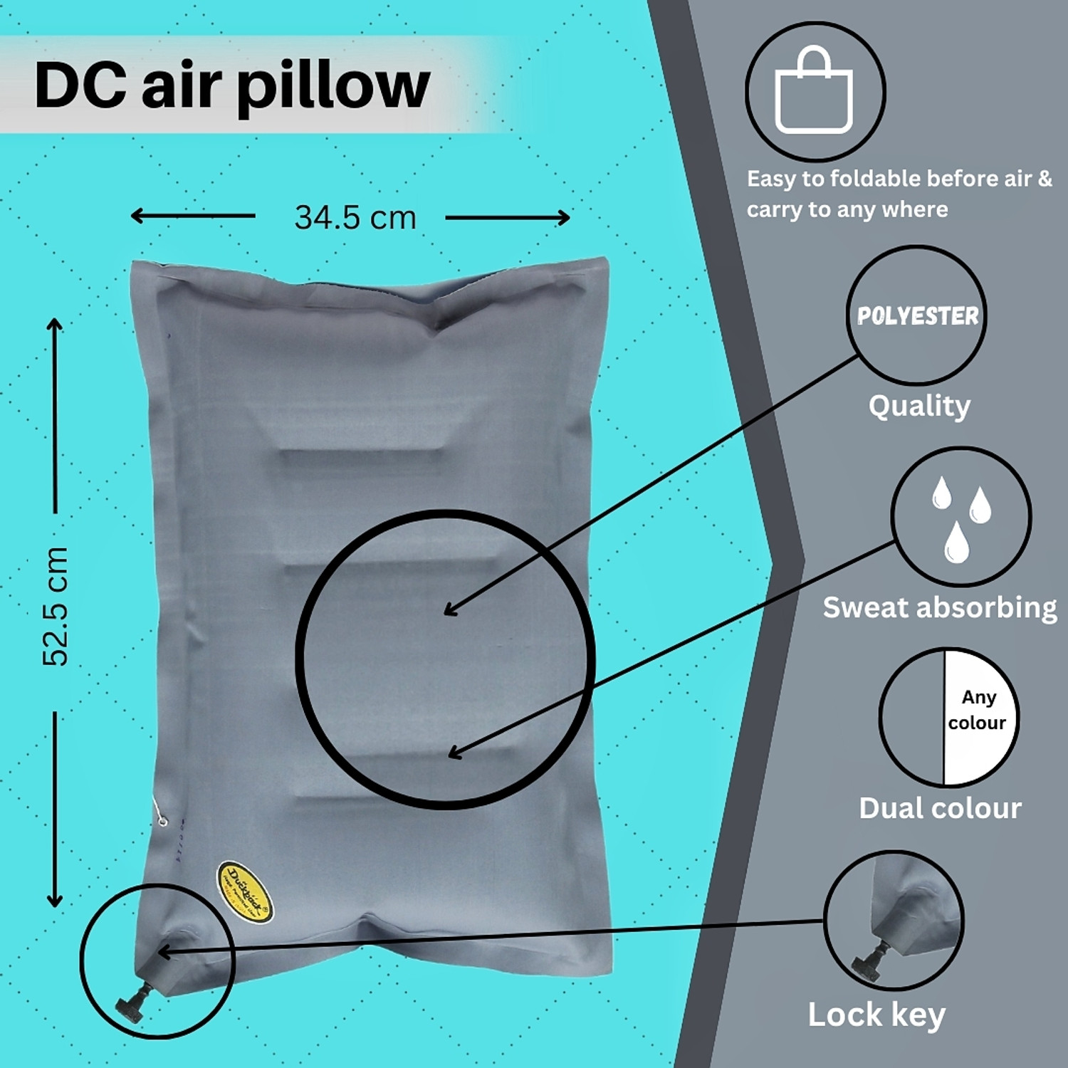 Image of DUCKBACK Air Sleeping Pillow Pack of 1 Solid Pillow