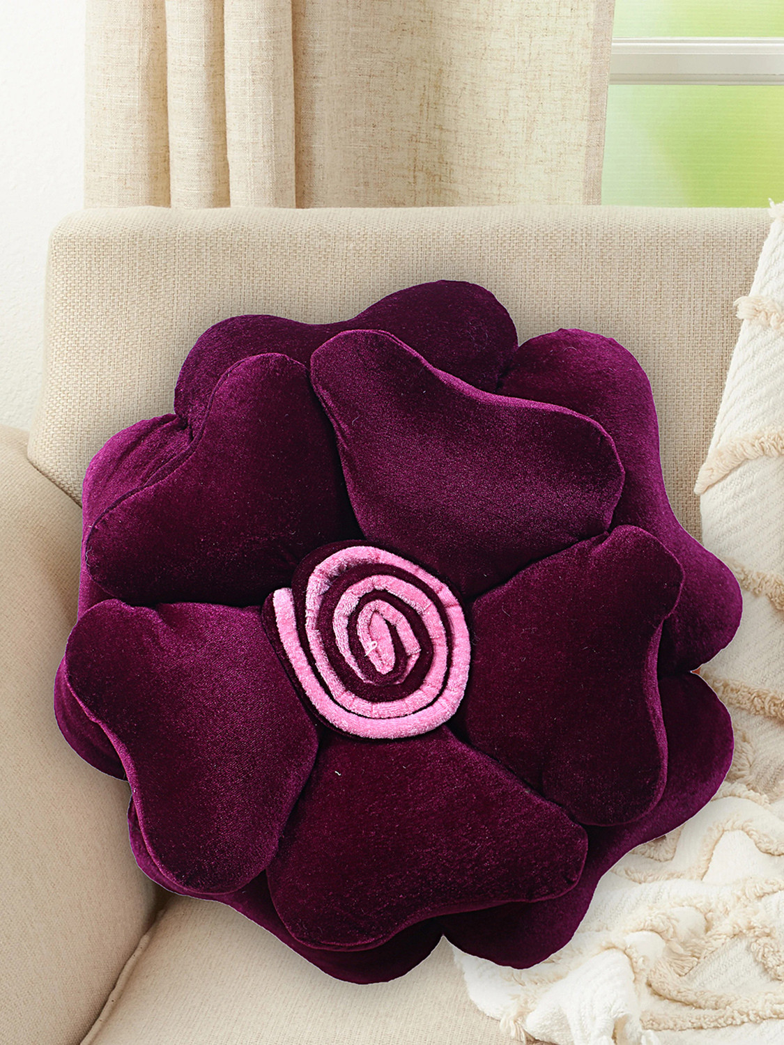Image of KUBER INDUSTRIES Microfibre Cushion Pack of 2 Floral