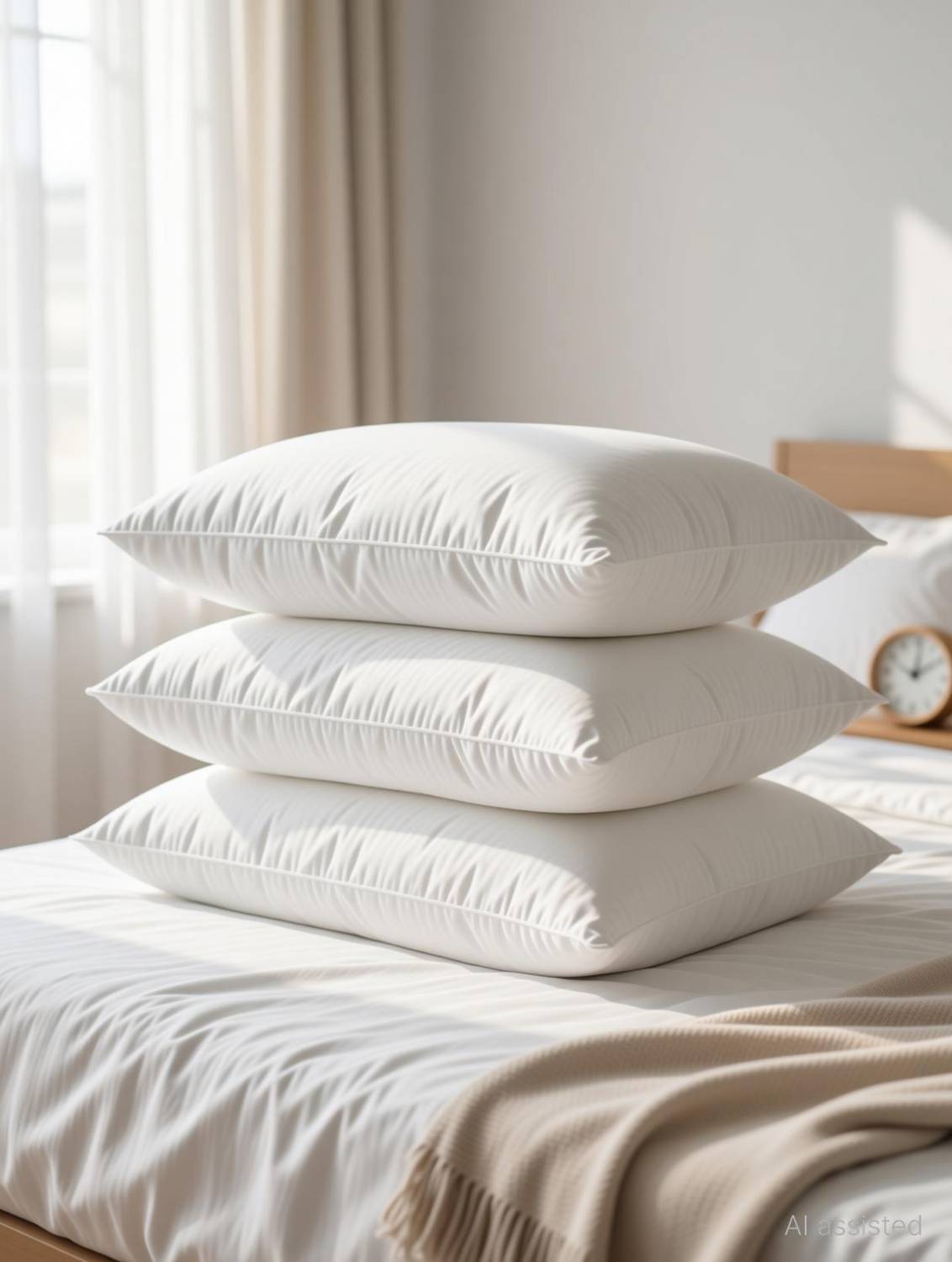 AMAZING RASHI STORE Microfibre Sleeping Pillow Pack of 3 Solid