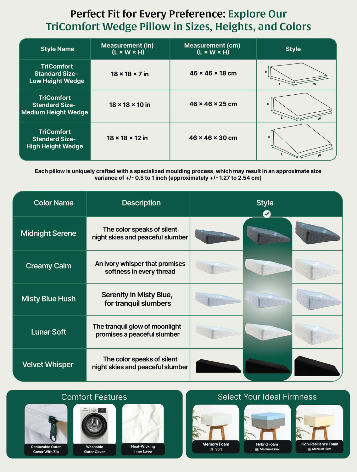 Image of The White Willow Memory Foam, Air Orthopaedic Pillow Pack of 1 Solid Elevated Bed Wedge Pillow
