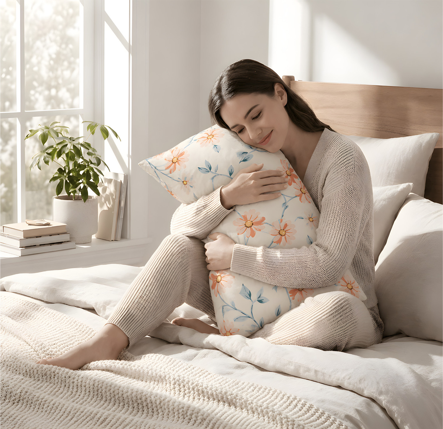 Image of STOMIA Cotton Sleeping Pillow Pack of 4 Floral Premium Pillow Set