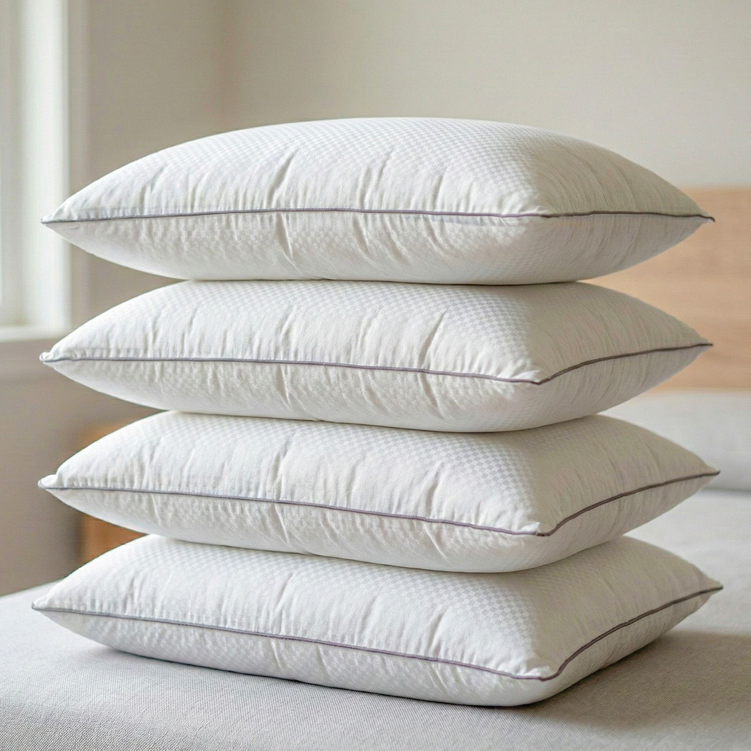 Image of AYKA Microfibre Sleeping Pillow Pack of 4 Solid Soft Microfiber Pillows