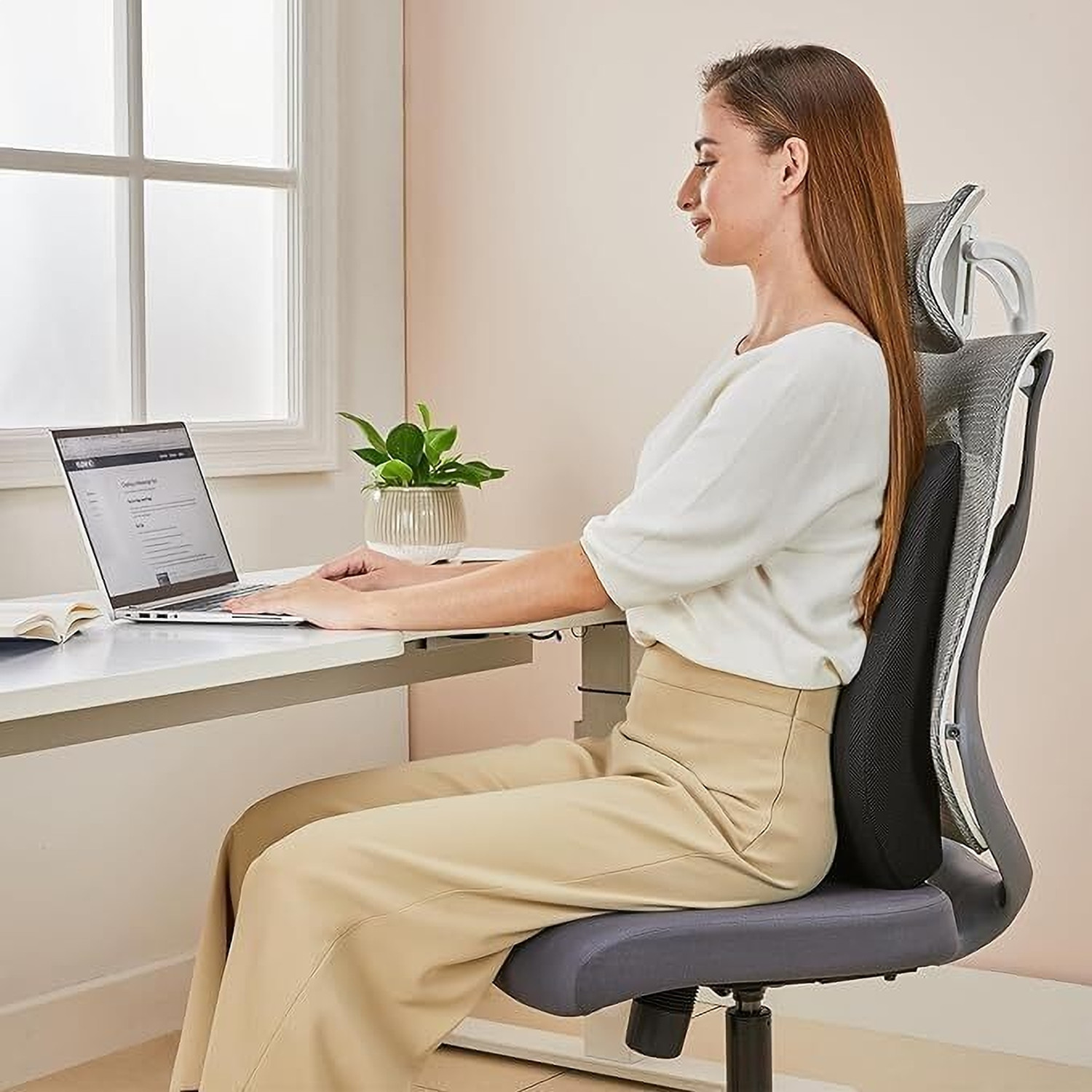Image of FOBIXEN Memory Foam Lumbar Pillow Pack of 1 Solid