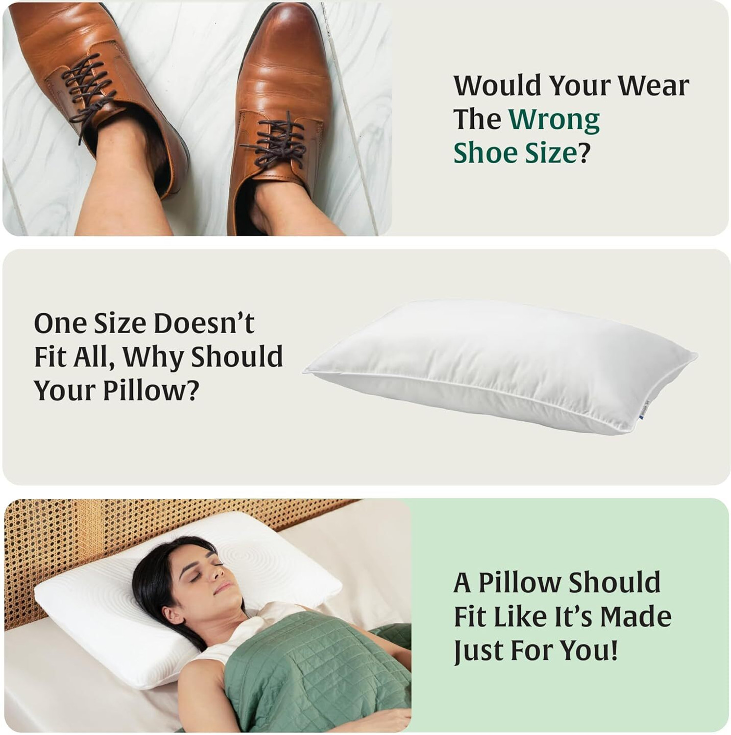 Image of The White Willow Memory Foam Sleeping Pillow Pack of 1 Motifs Orthopaedic Extra Large King Size Medium Firm