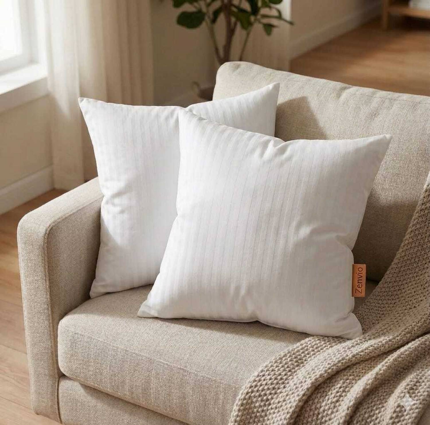 Zenvio Microfibre Cushion Pack of 2 Solid Luxury Comfort Series (