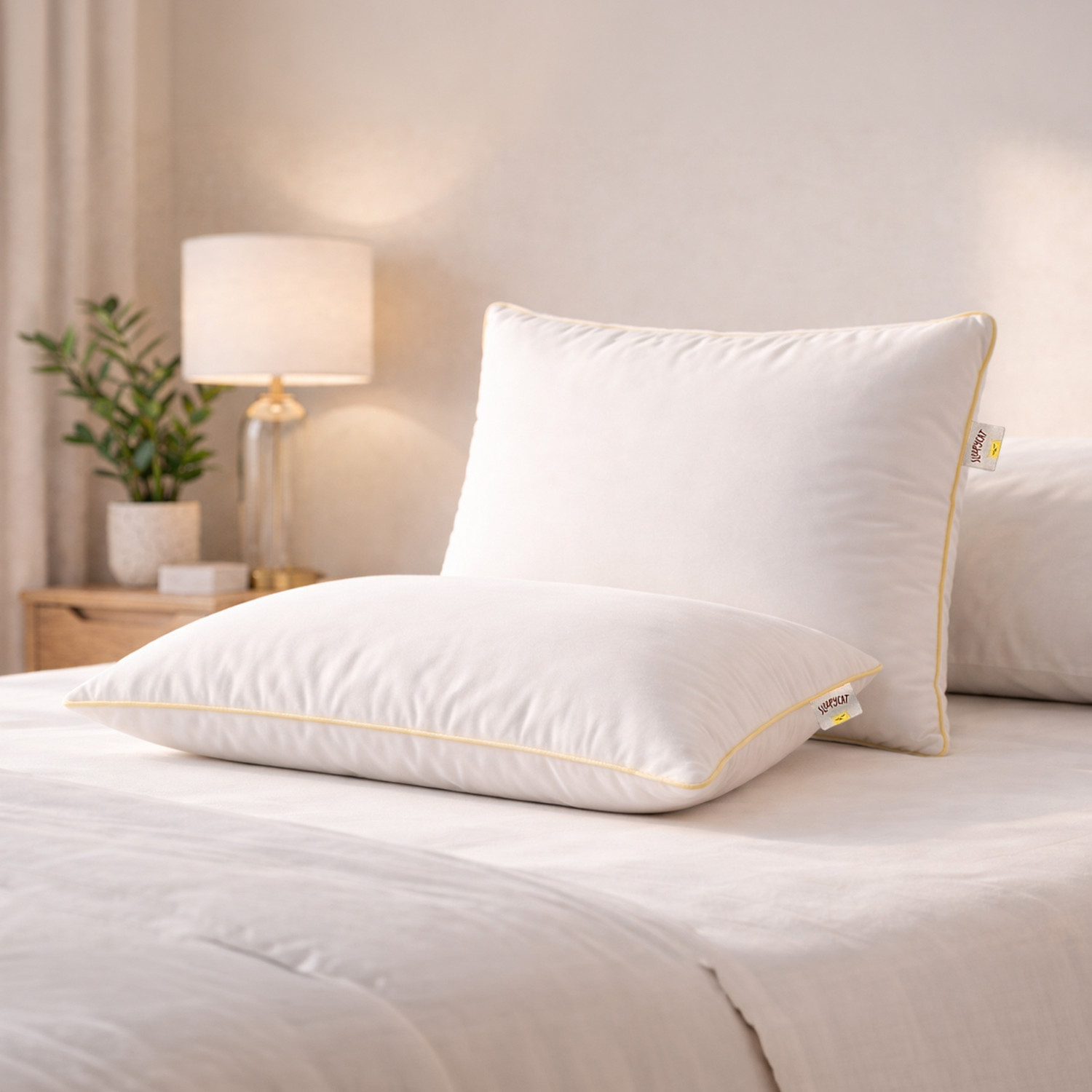 Image of SleepyCat Polyester Fibre Sleeping Pillow Pack of 1 Solid Fiber Lite