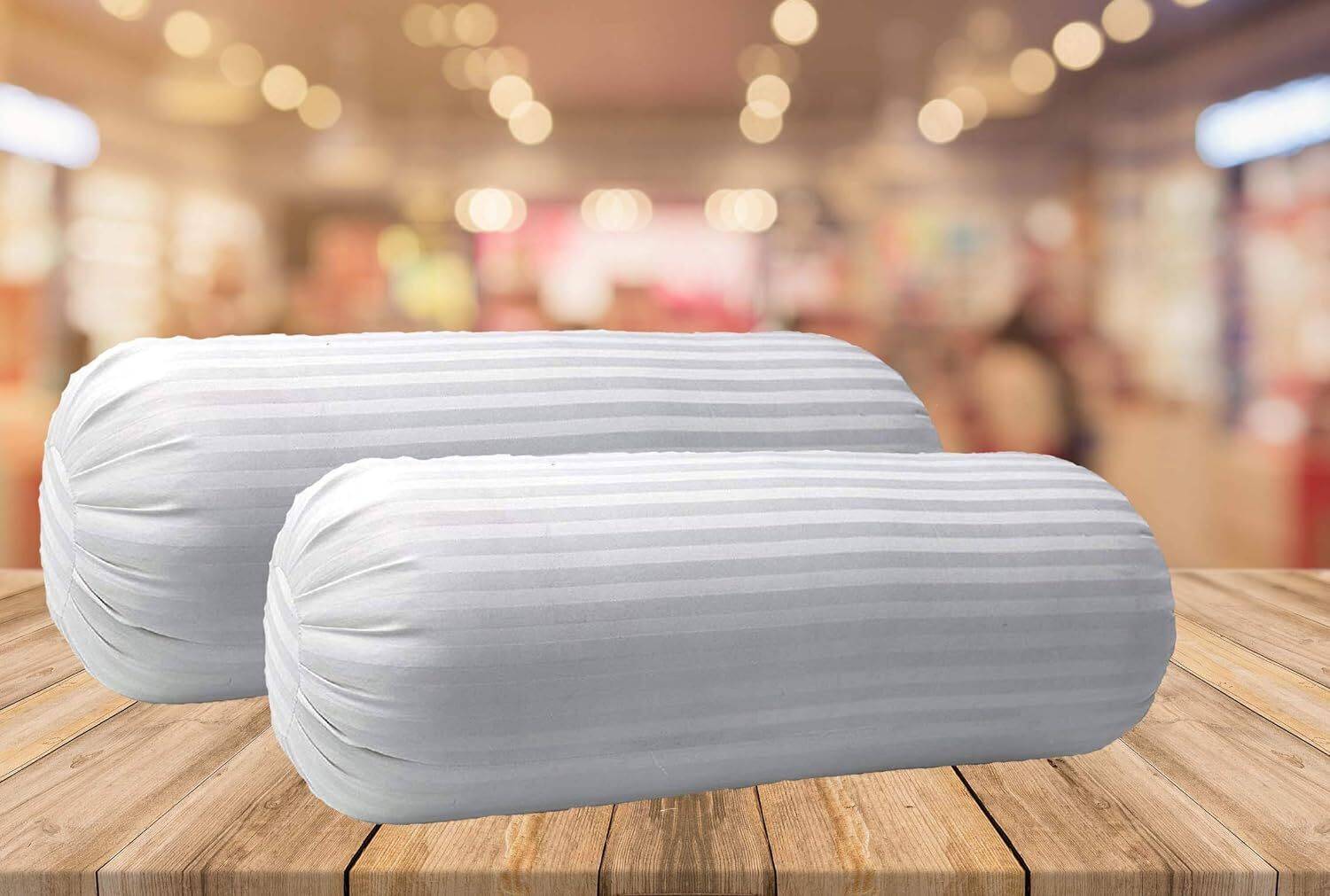BHEBHA Microfibre Bolster Pack of 2 Stripes Bolster Set || Comfort And Support Bolster