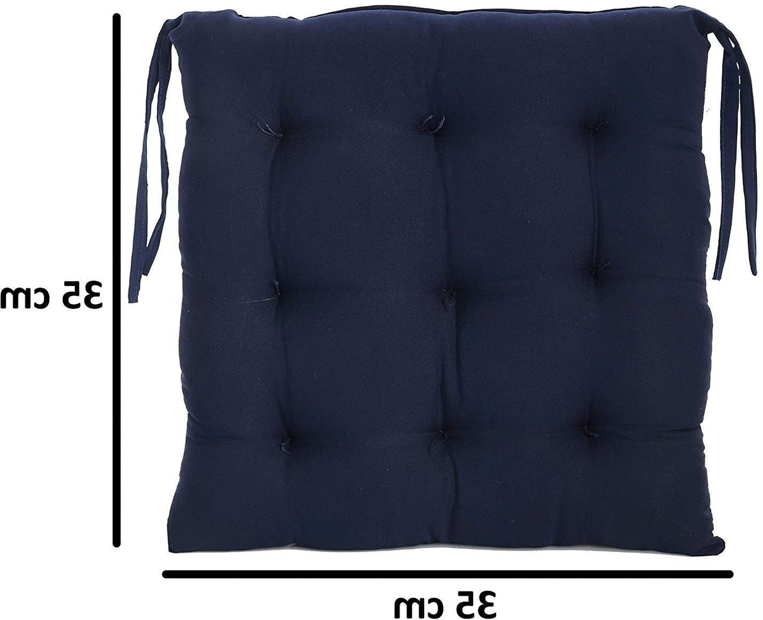 Image of AMAK INC Cotton Chair Pad Pack of 4 Solid Soft & Comfortable Cotton Chair Cushion Pad