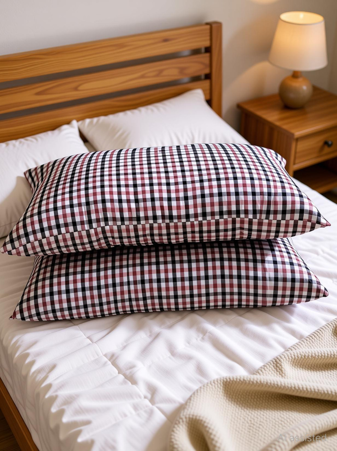 Image of TIRAZ Cotton Sleeping Pillow Pack of 2 Geometric