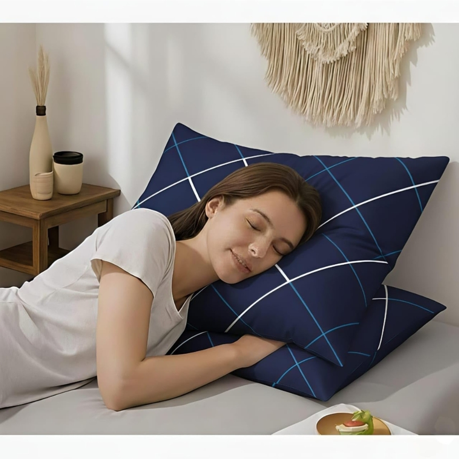 Image of DK Group Microfibre Sleeping Pillow Pack of 2 Solid PLWA-5566
