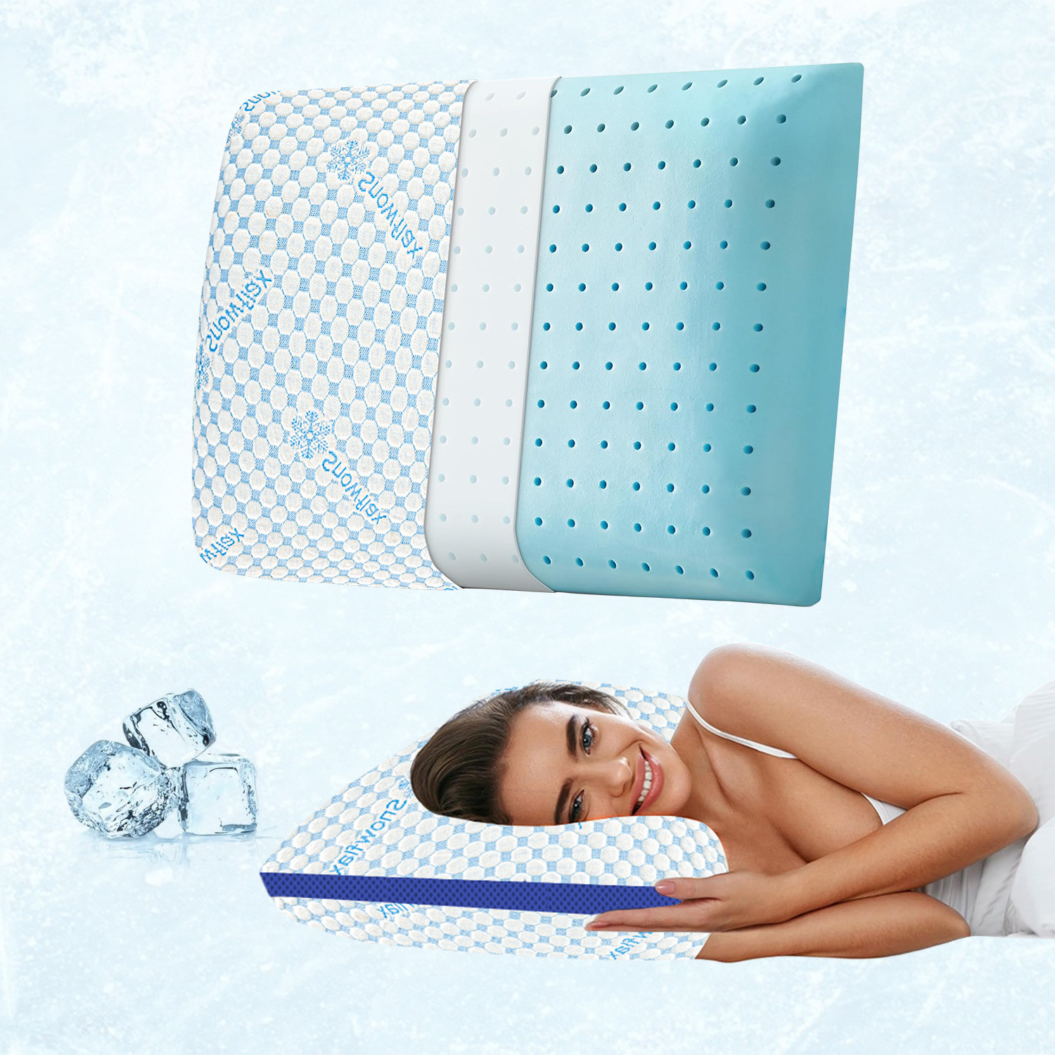 Image of AYKA Memory Foam Orthopaedic Pillow Pack of 1 Solid