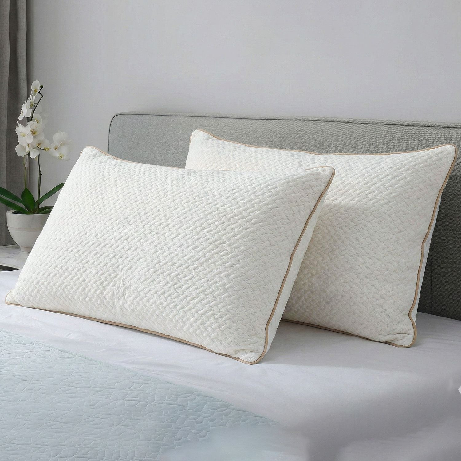 Image of AYKA Microfibre Sleeping Pillow Pack of 2 Solid Soft Microfiber Pillow for Sleeping