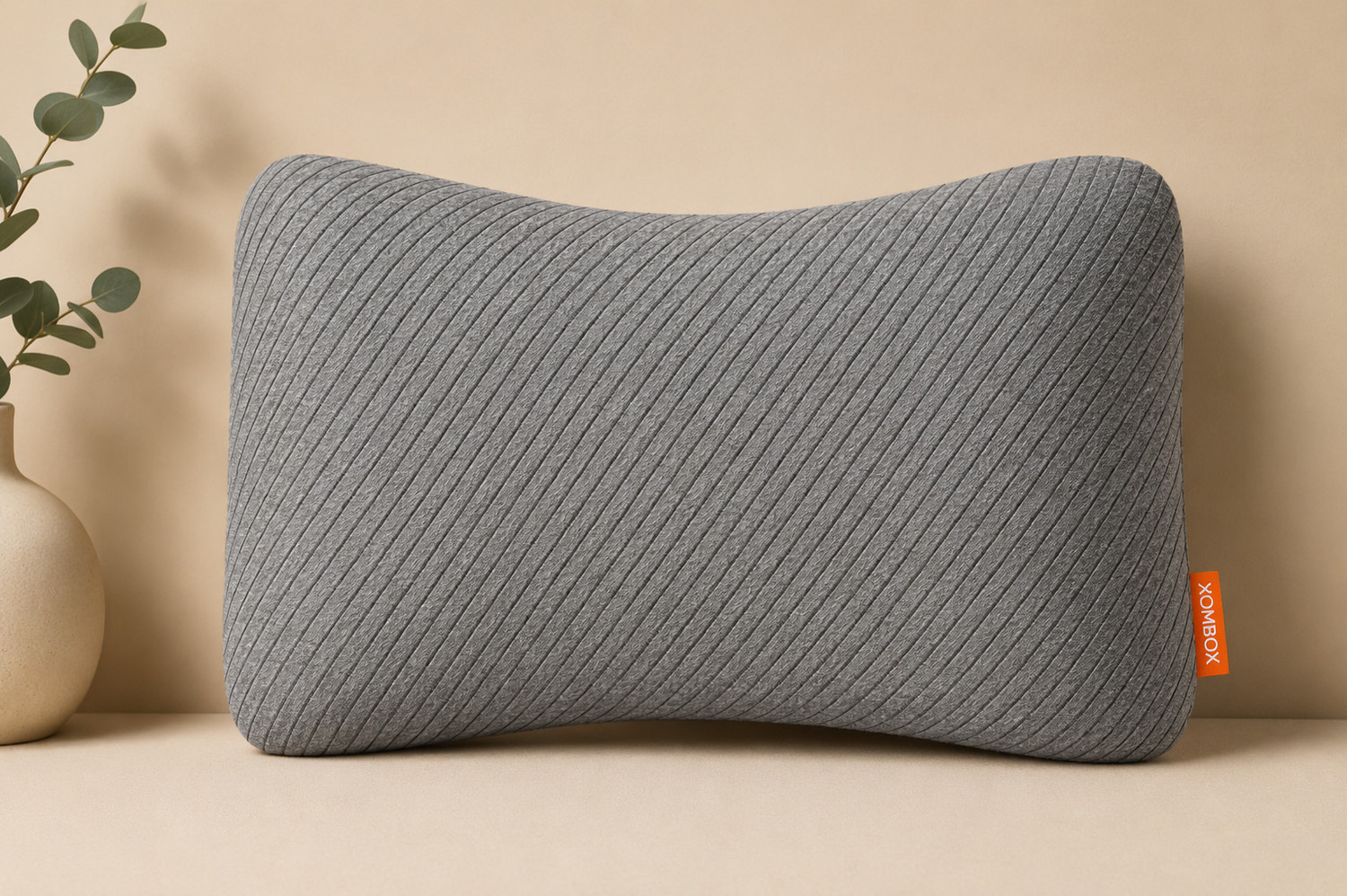 Image of HOMBOX Memory Foam Orthopaedic Pillow Pack of 1 Stripes Everyday Comfort, Better Sleep