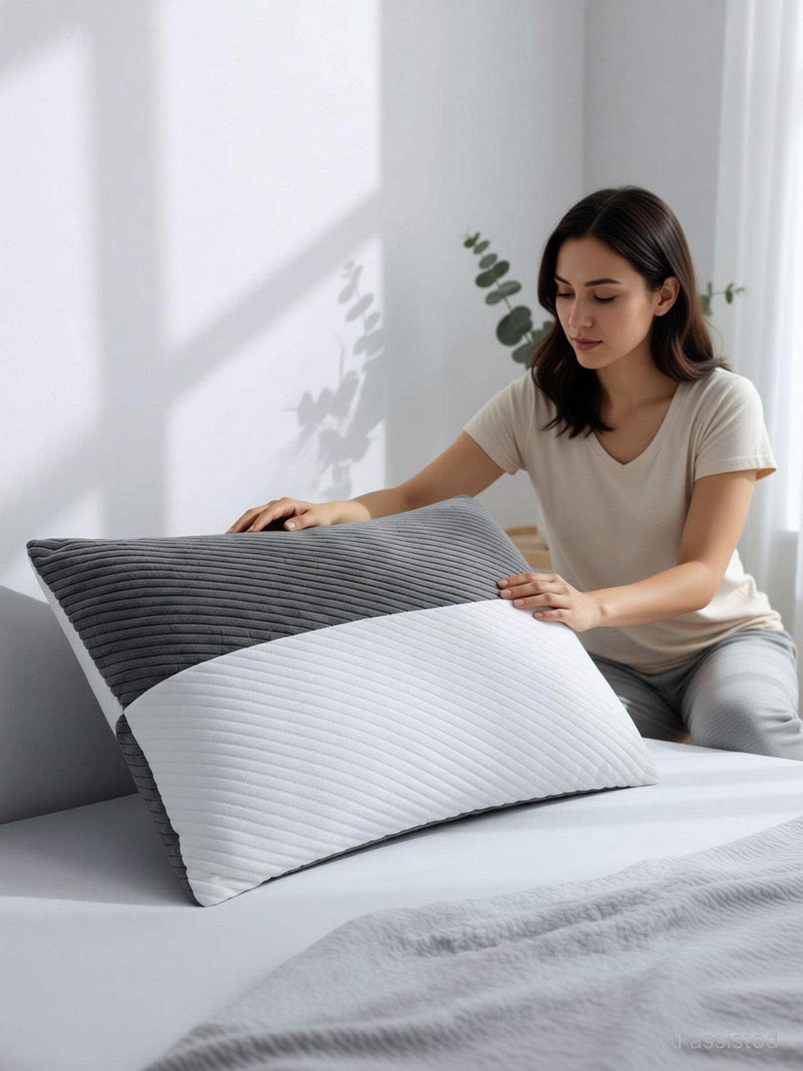 Image of AYKA Microfibre Sleeping Pillow Pack of 1 Solid Soft Microfiber Pillows