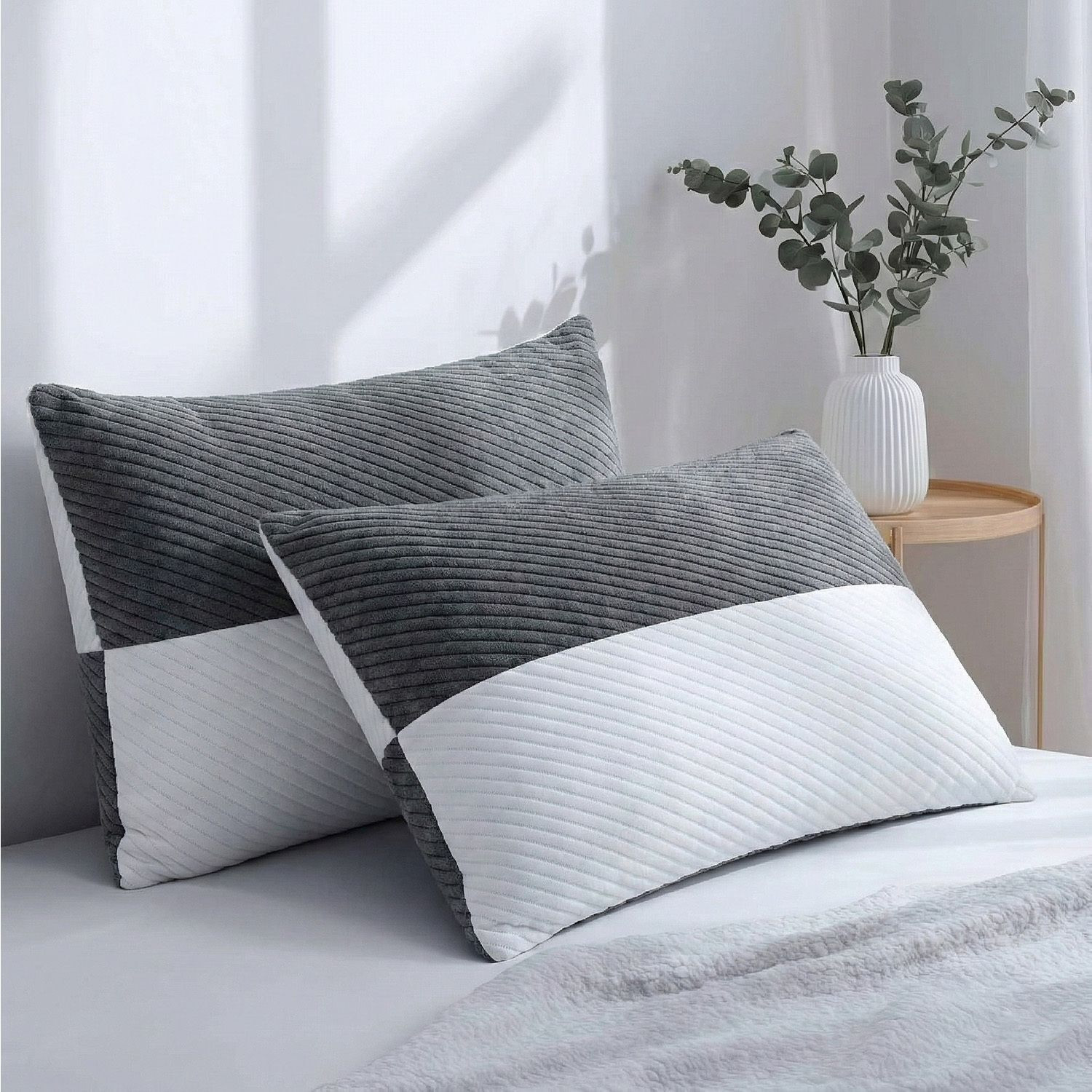 Image of AYKA Microfibre Sleeping Pillow Pack of 2 Solid Soft Microfiber Pillows