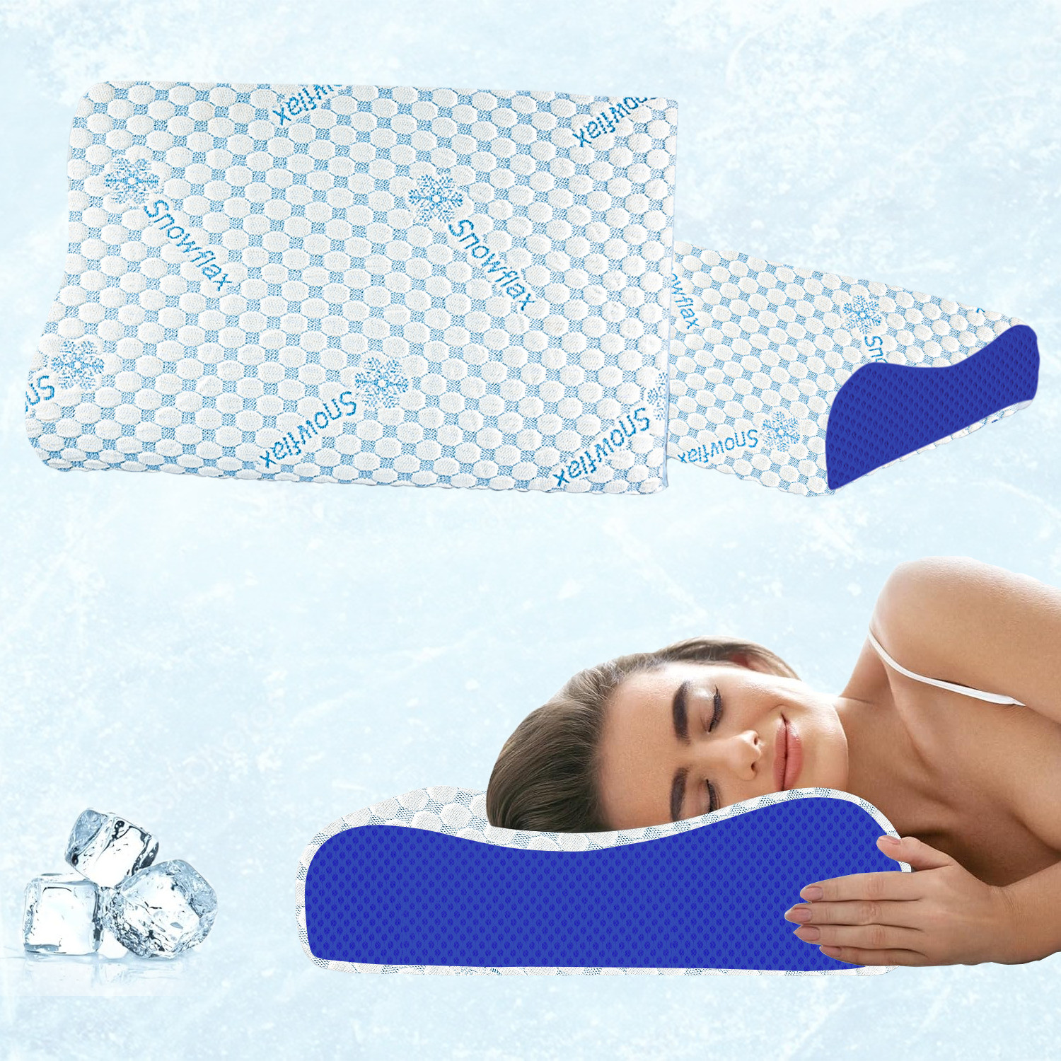 Image of AYKA Memory Foam Orthopaedic Pillow Pack of 2 Solid