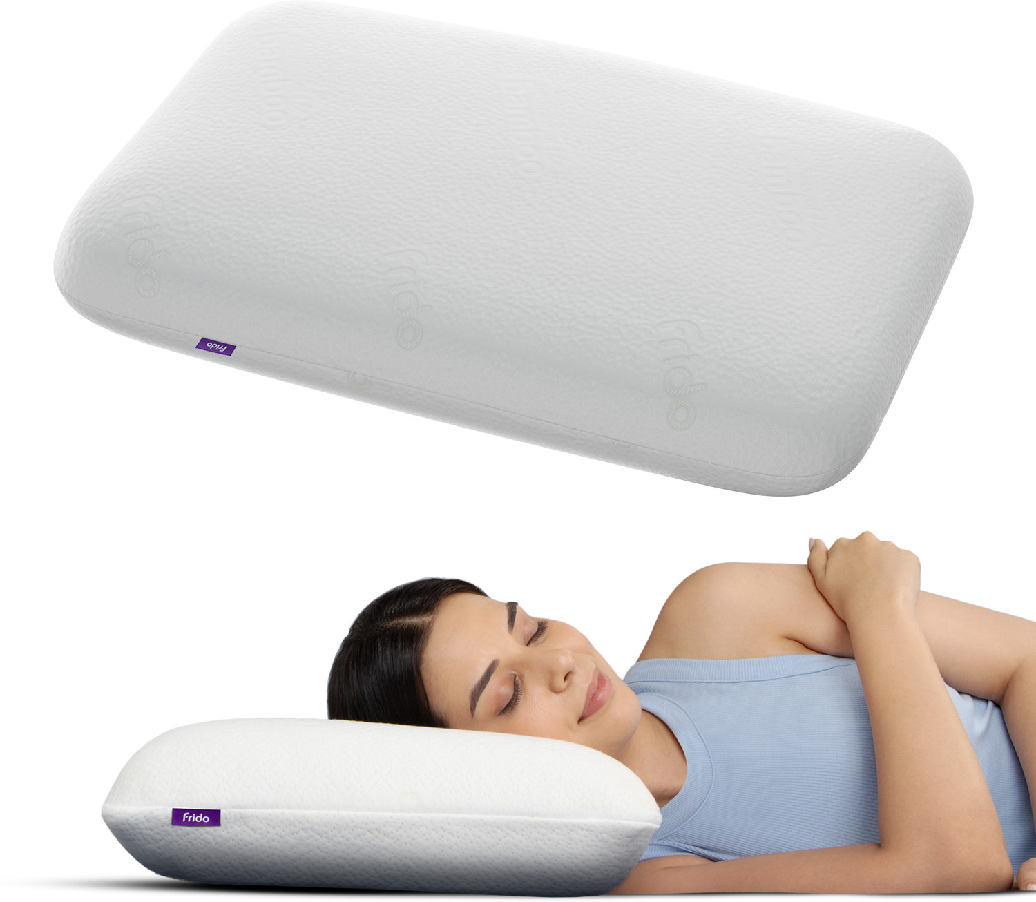 Image of Frido Memory Foam Orthopaedic Pillow Pack of 1 Solid Ultimate Deep Sleep Pillow for Neck & Shoulder Pain Relief, King Size 5 Inch