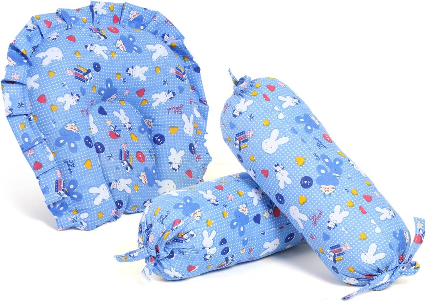 AgroCulture Mustard Seeds, Cotton Baby Pillow Pack of 3 Animals Baby Pillow Set With Bolsters
