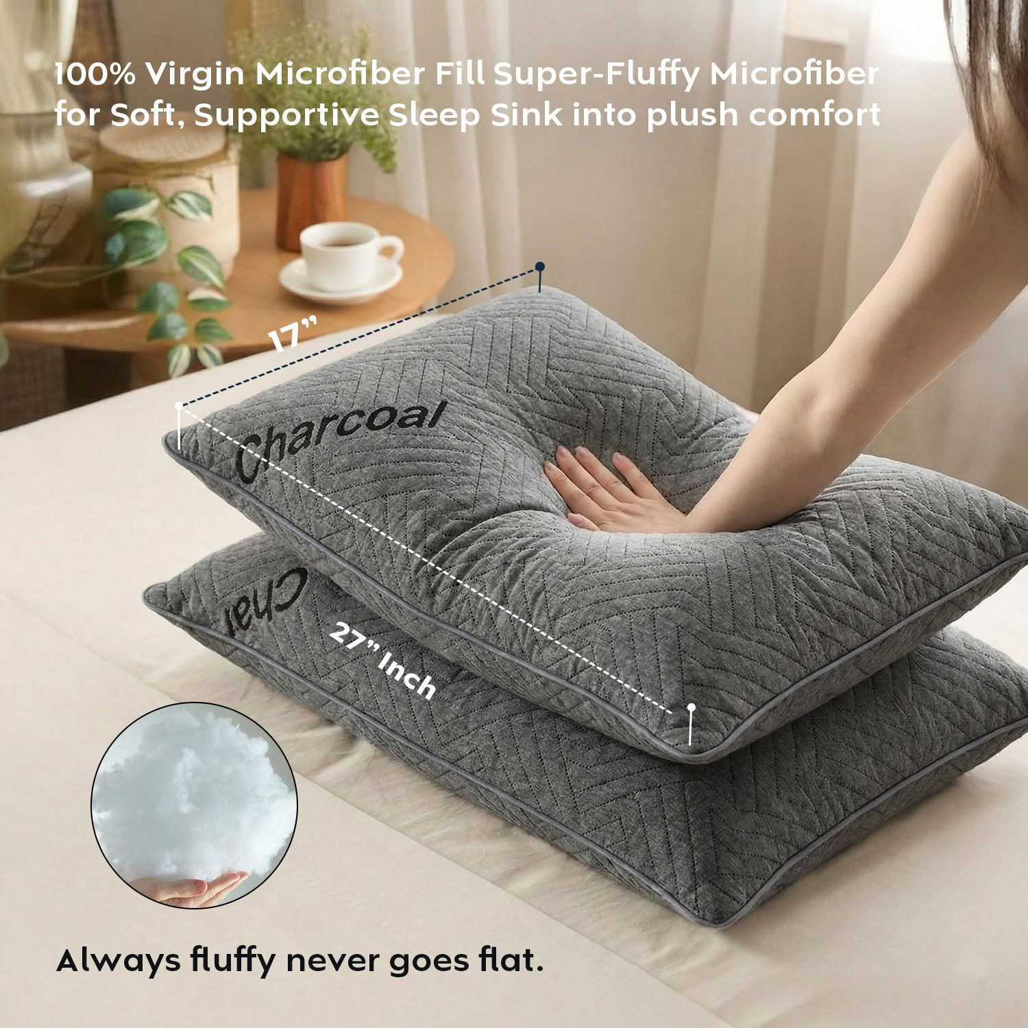 Image of AYKA Microfibre Sleeping Pillow Pack of 1 Solid Soft Microfiber Pillow for Sleeping