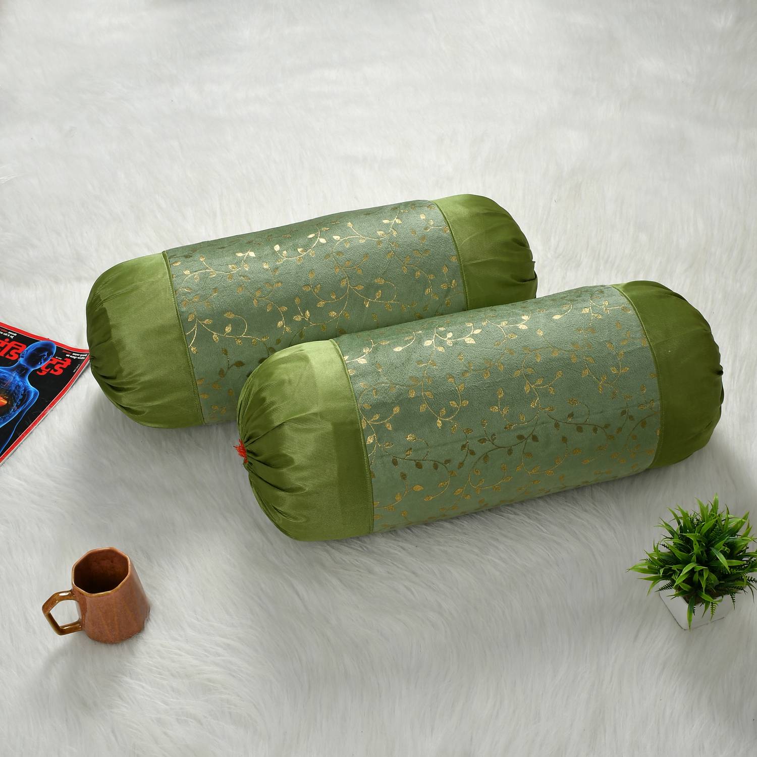 balko Microfibre Bolster Pack of 2 Floral