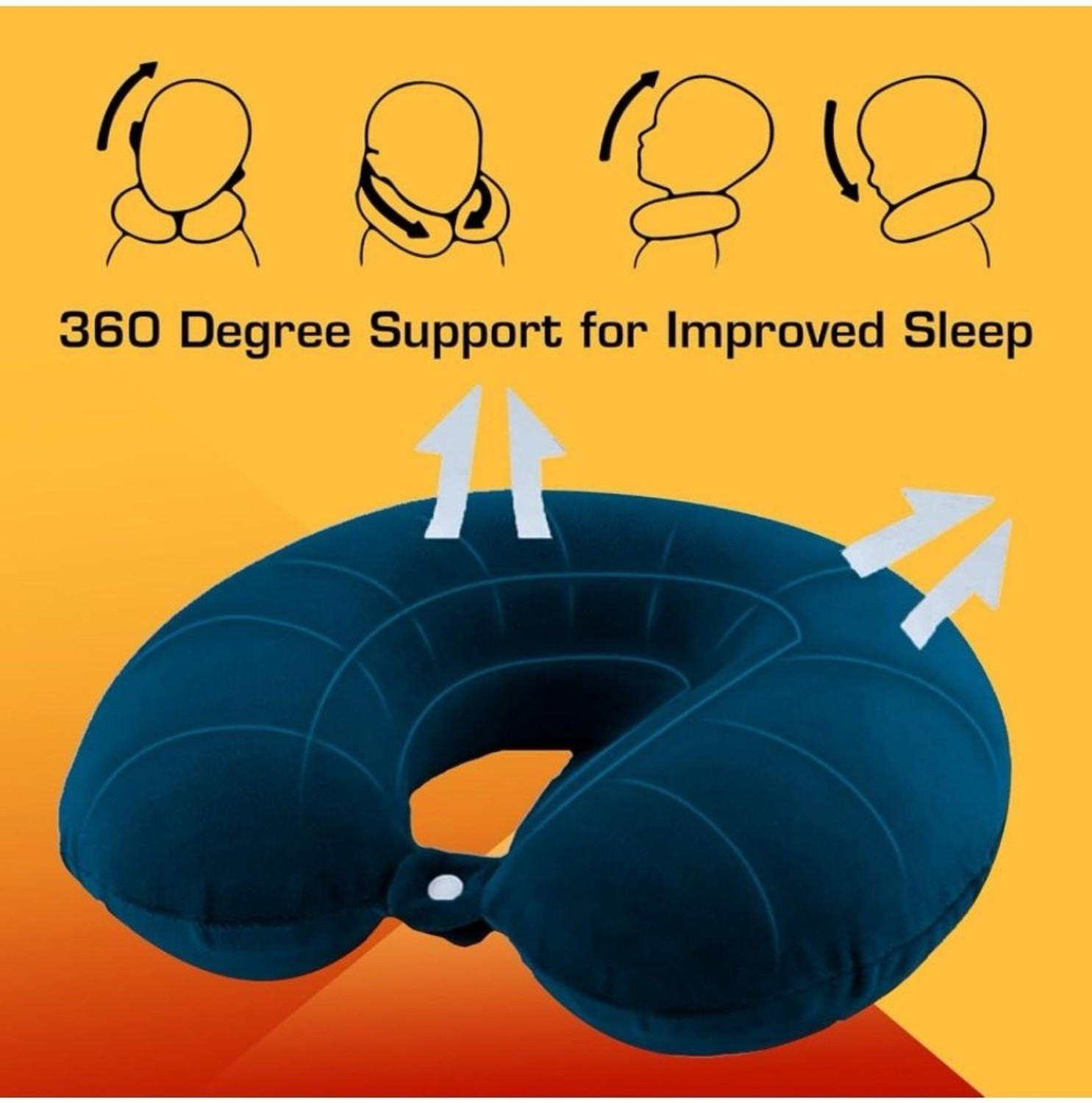 Image of TrendTryst Polyester Fibre Travel Pillow Pack of 1 Nature Fashion