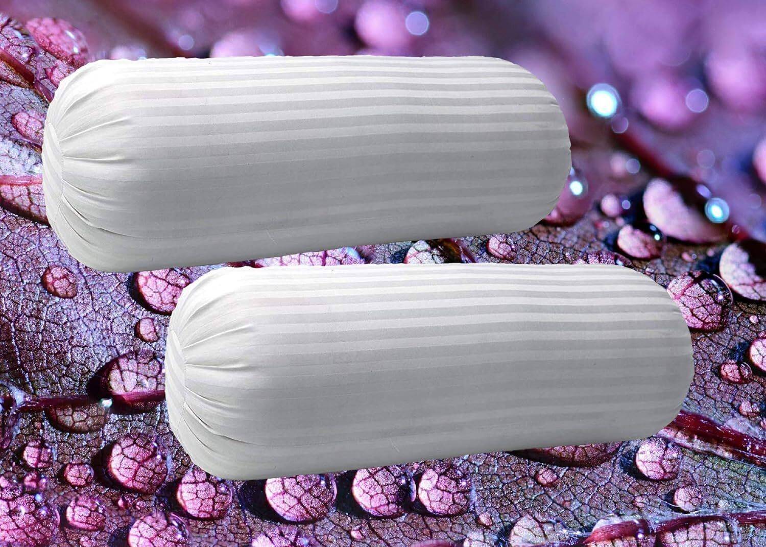 BHEBHA Microfibre Bolster Pack of 2 Stripes Bolster Set || Comfort And Support Bolster