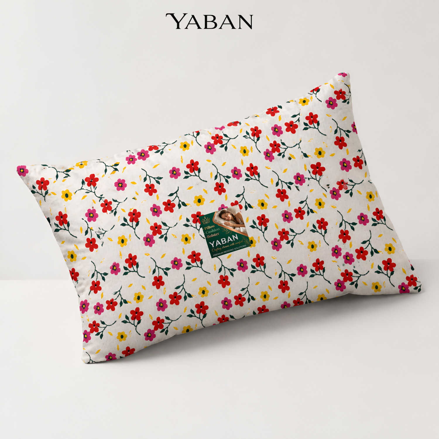 Image of YABAN Cotton Sleeping Pillow Pack of 4 Printed Premium Pillow Set