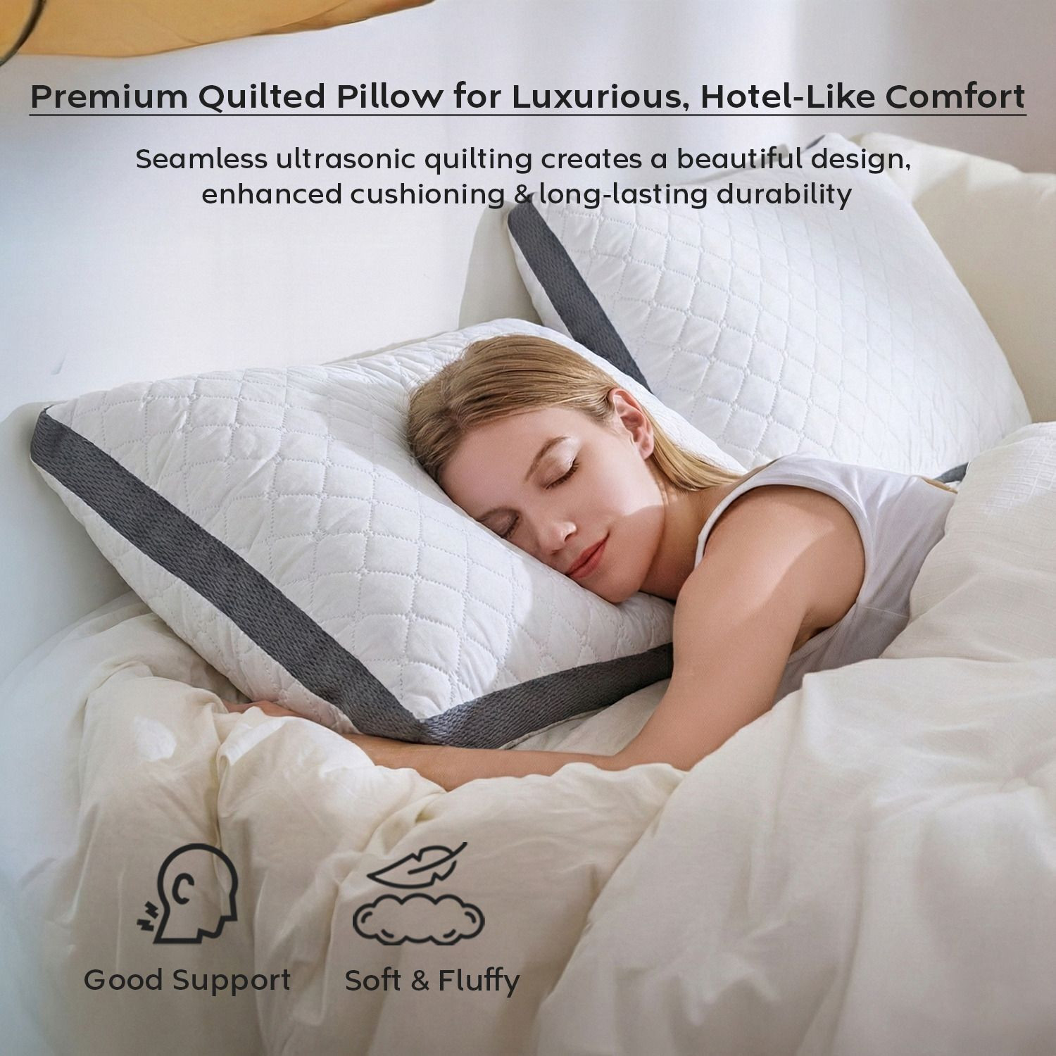 Image of AYKA Microfibre Sleeping Pillow Pack of 4 Solid Soft Microfiber Pillows