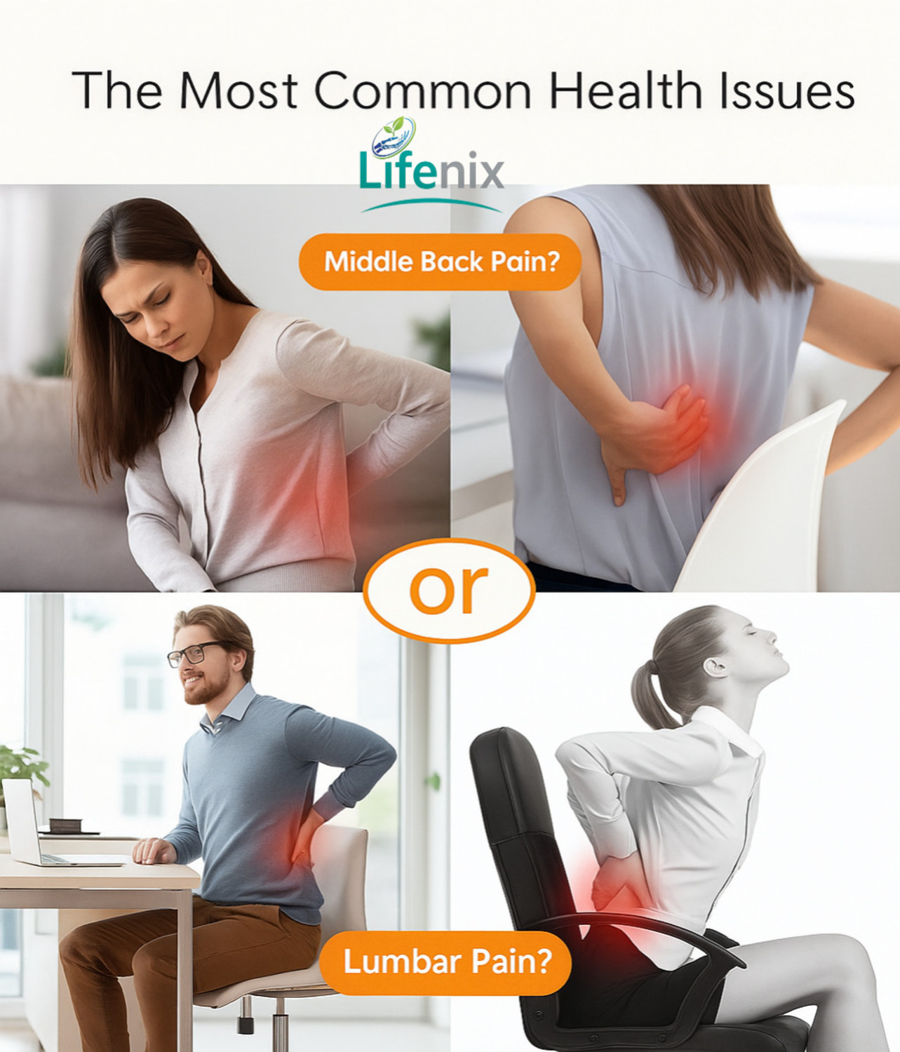 Image of LIFENIX Memory Foam Orthopaedic Pillow Pack of 1 Nature Lifenix Orthopedic Lumbar Support Cushion