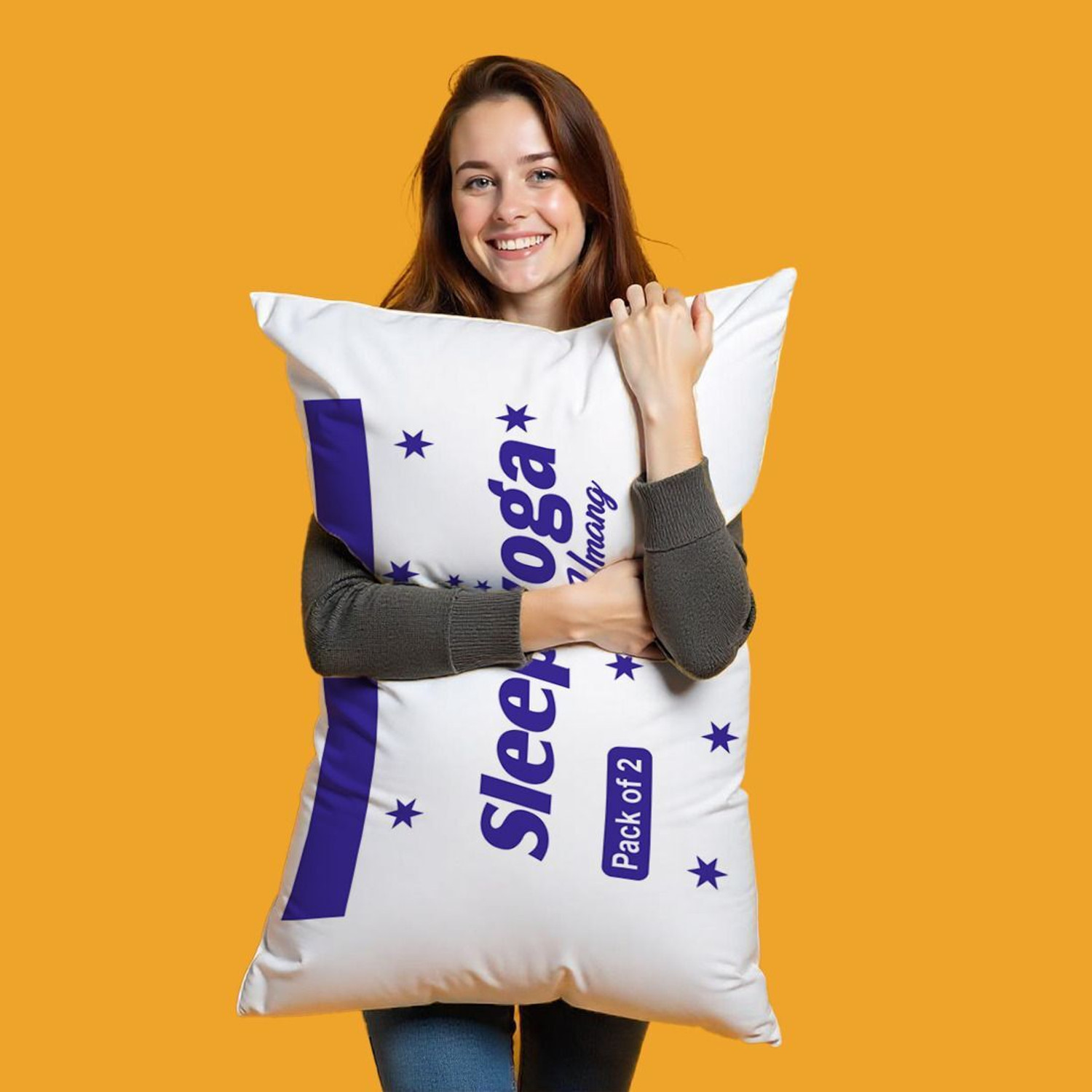 Image of Sleep Yoga Polyester Fibre, Microfibre Sleeping Pillow Pack of 2 Solid COMFORT PILLOW(ULTRA SOFT )