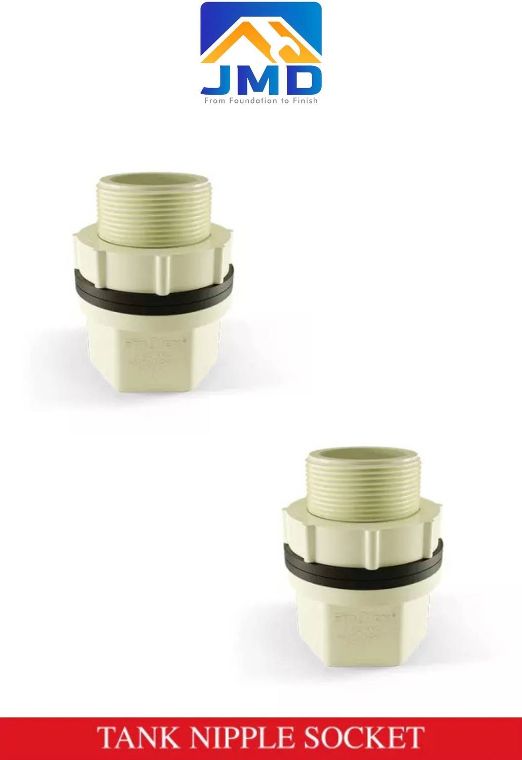 Fitvit CPVC TANK NIPPLE/CONNECTOR 25MM (1'), PACK OF 2 Pcs, 2-Way
