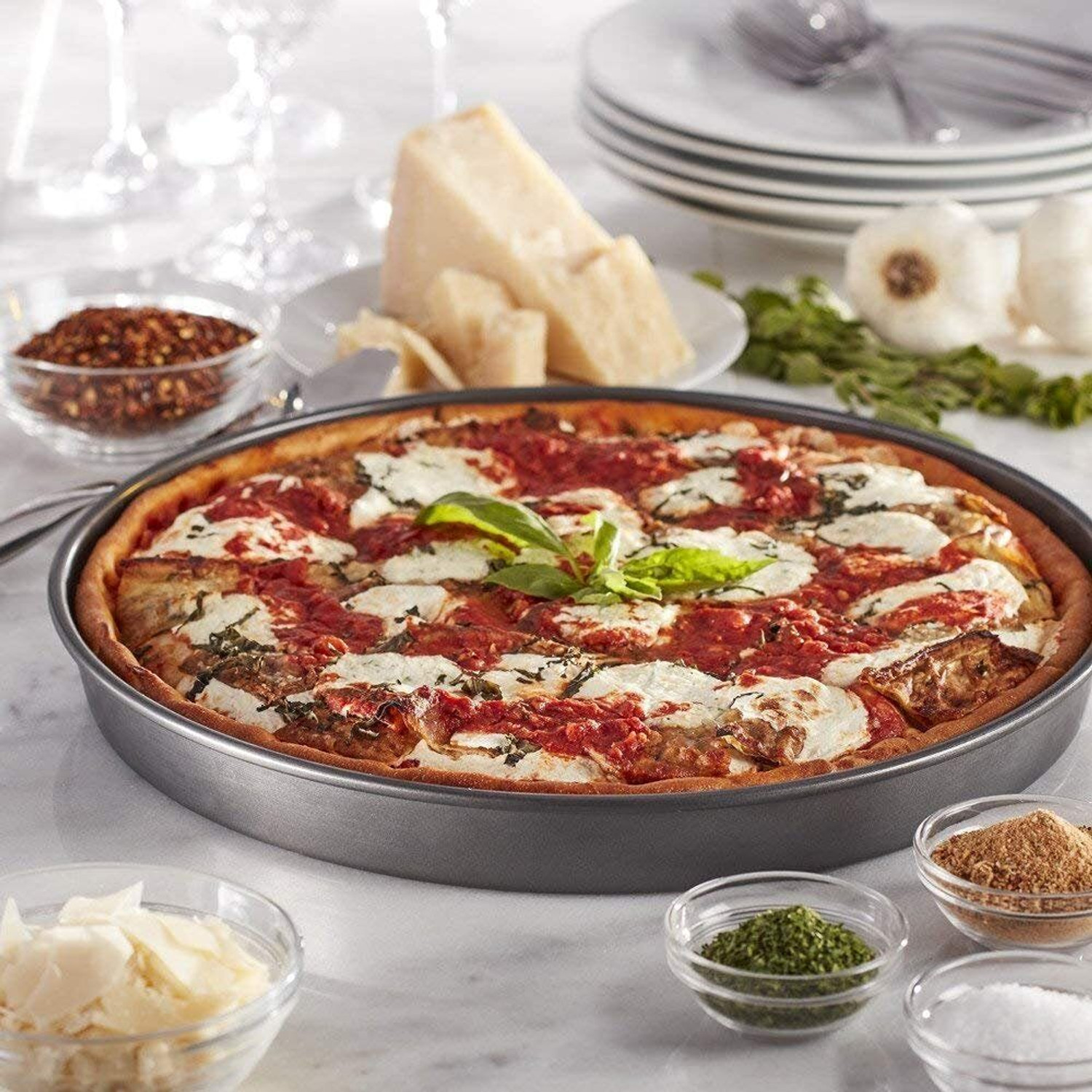 Image of yorten Pizza pan Non-Stick for Oven Microwave Convection OTG Carbon Steel Pizza Maker