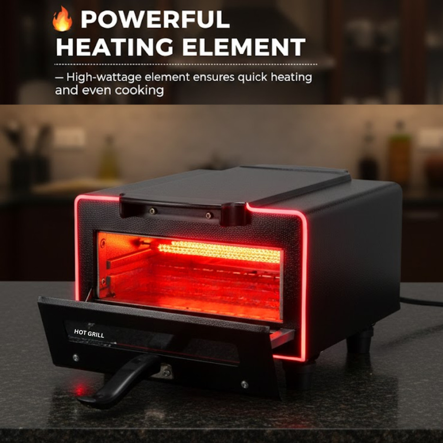 Image of Hot Grill Electric Pizza Oven 10 Inch Kitchen Baking Appliance 1500W Pizza Maker