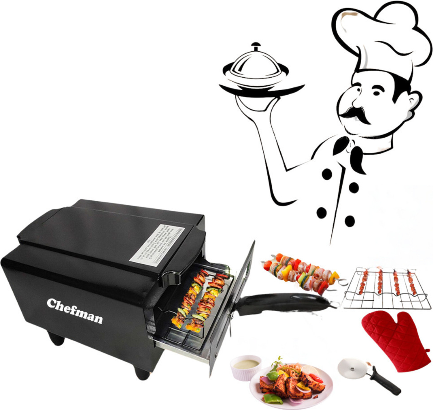 Image of Chefman Exclusive Premium Electric Tandoor with Extra Savings (10 inches) Shocked Proof, Oil Free and Heathy Cooking Pizza Maker
