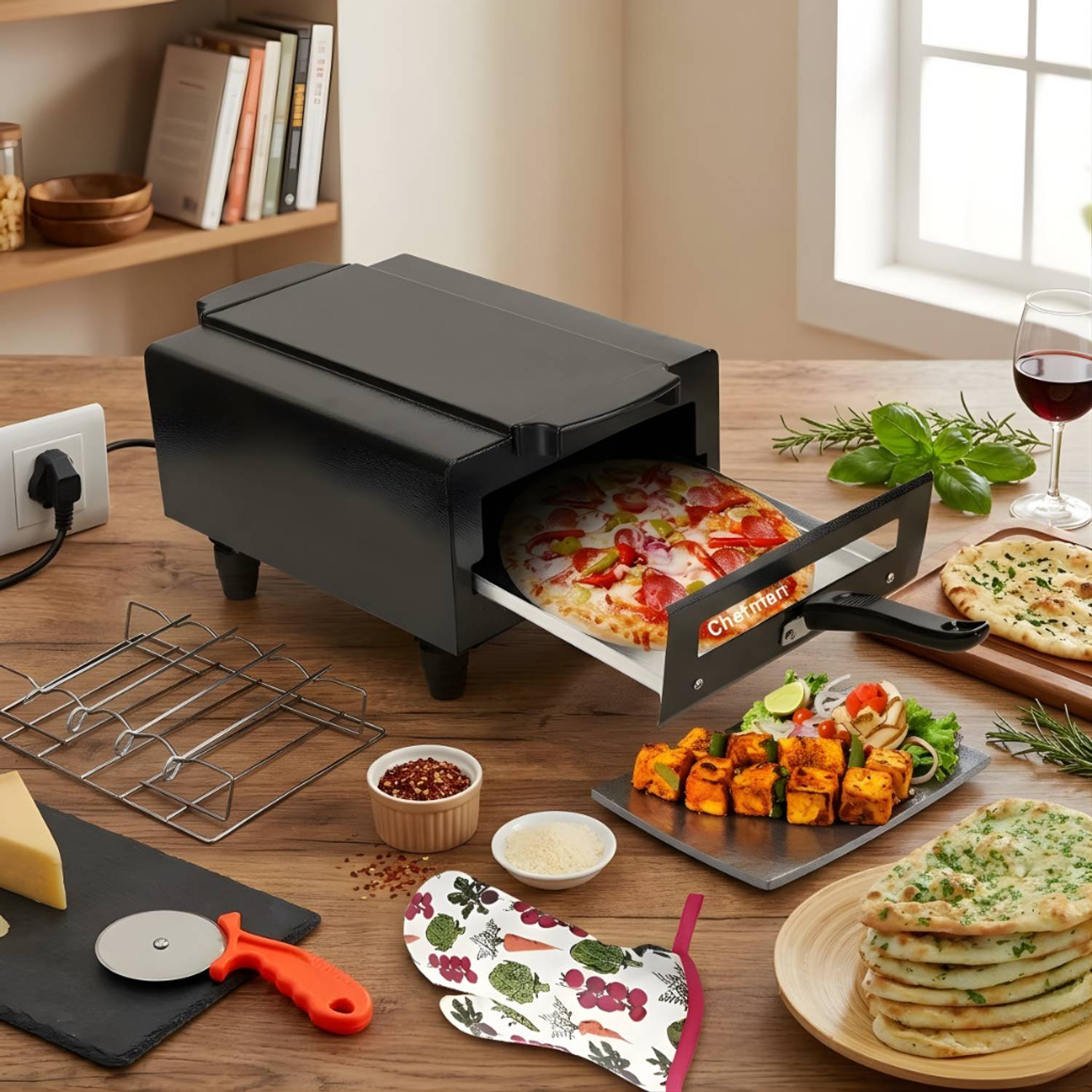 Chefman Premium Home Chef 14-Inch Oven for Naan, Pizza, and