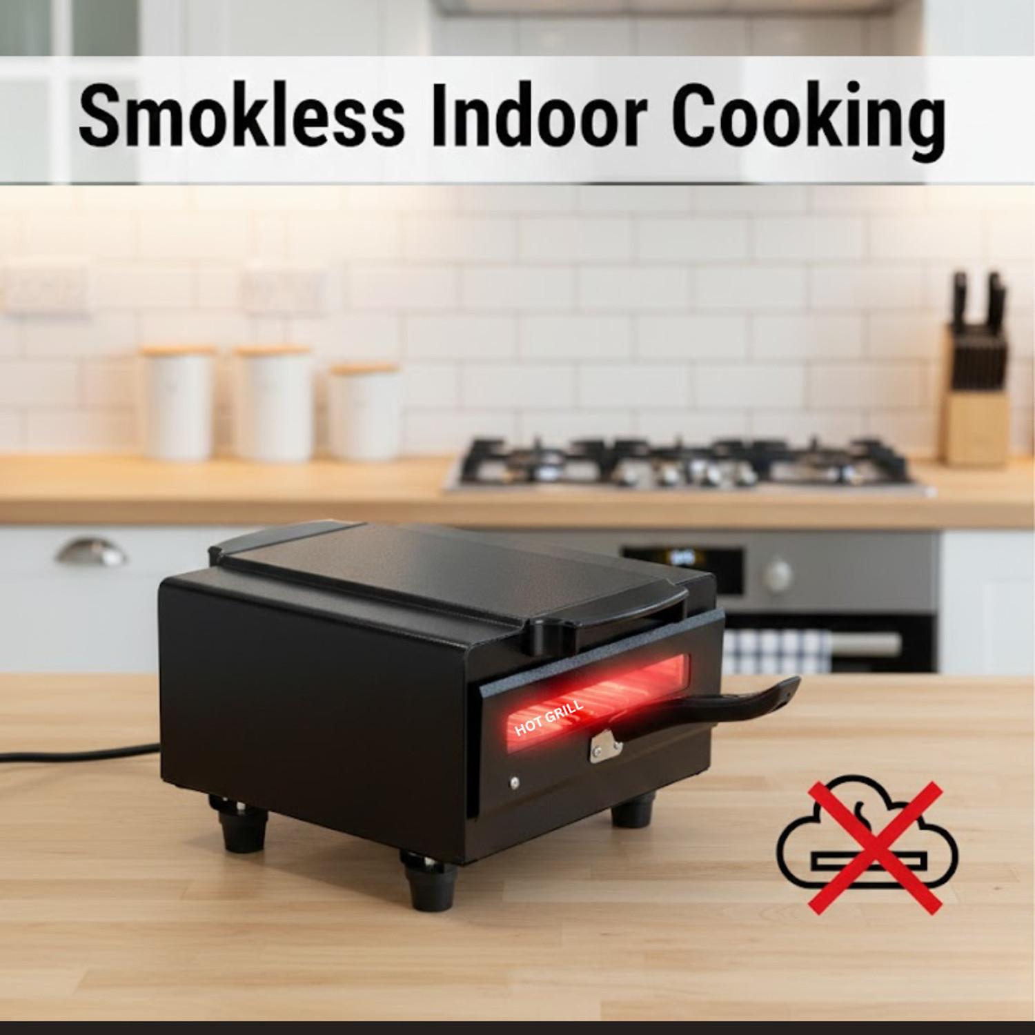 Image of Hot Grill Electric Pizza Oven 10 Inch 1500W Countertop Pizza Baking Oven for Home Pizza Maker