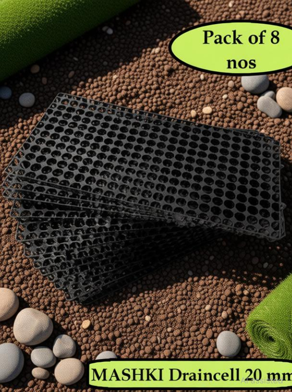 Image of MASHKI Plastic Drain Cell Mat for Grass, Lawn Plant Container Set Plant Container Set