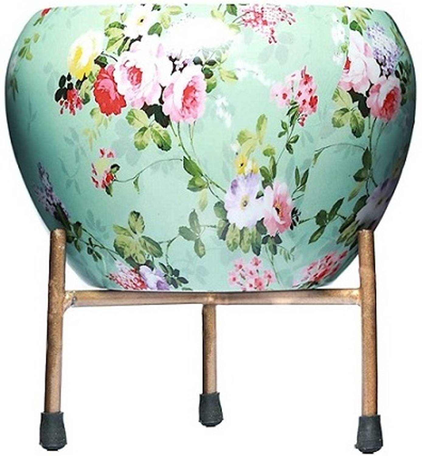 AARAV Sleek N Stylish Small Designer Table Top Flower Pot with Stand for Indoor - Plant Container Set