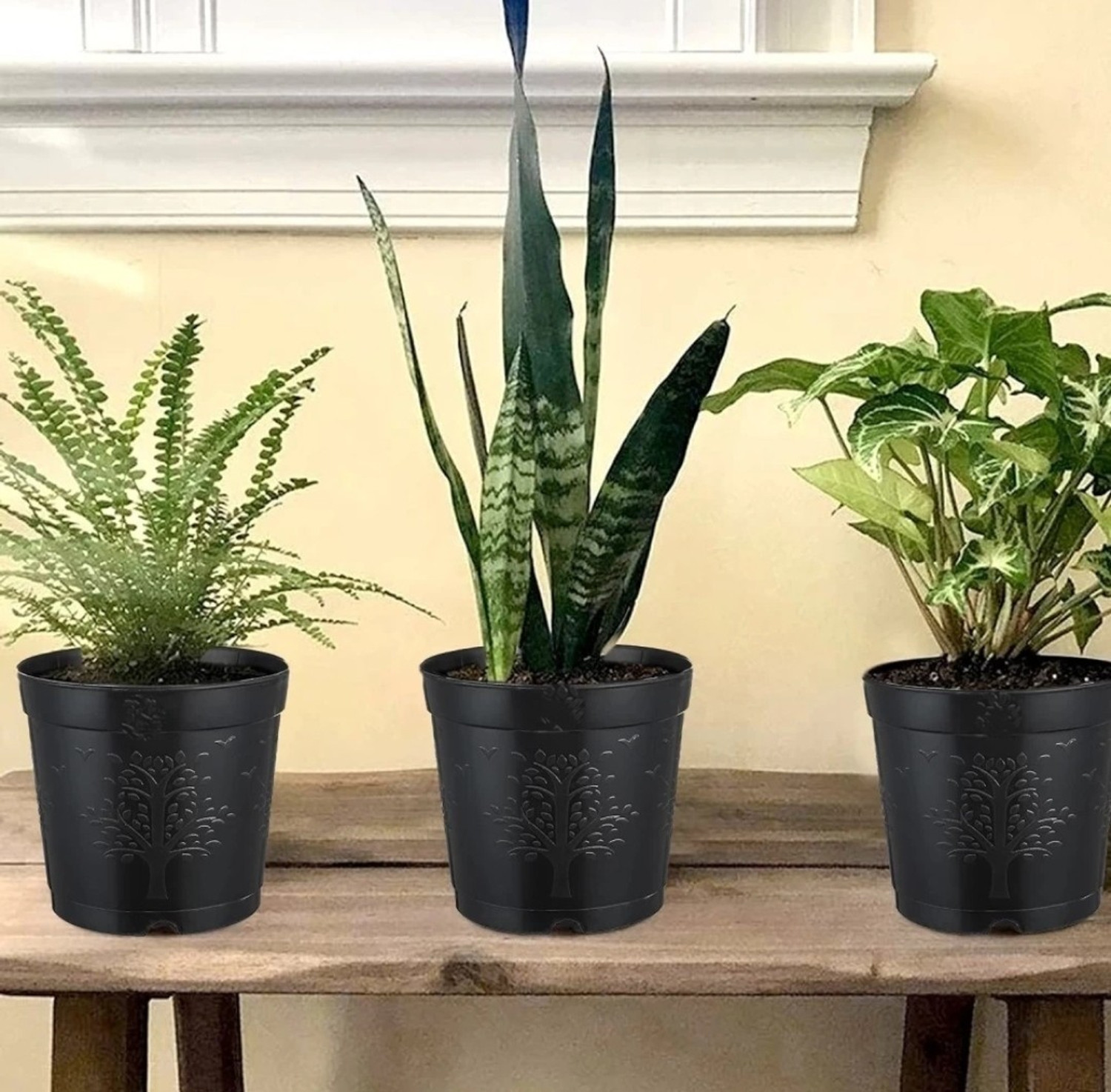 Image of SNSHOPEE (Pack of 15) Premium Pot Plant Pots Planters Plastic Pots Flower Pots Plant Container Set