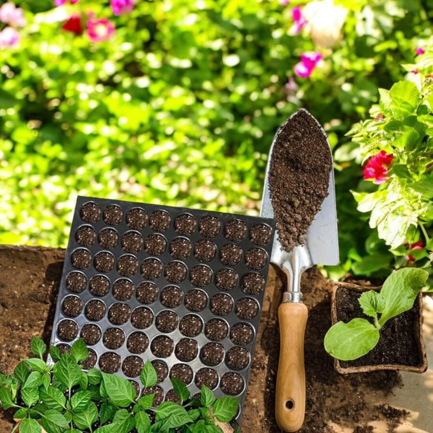 Image of Ankuraan Germination Trays for Seedling, Nursery Trays for Plants, 104 holes Set of 3 Plant Container Set