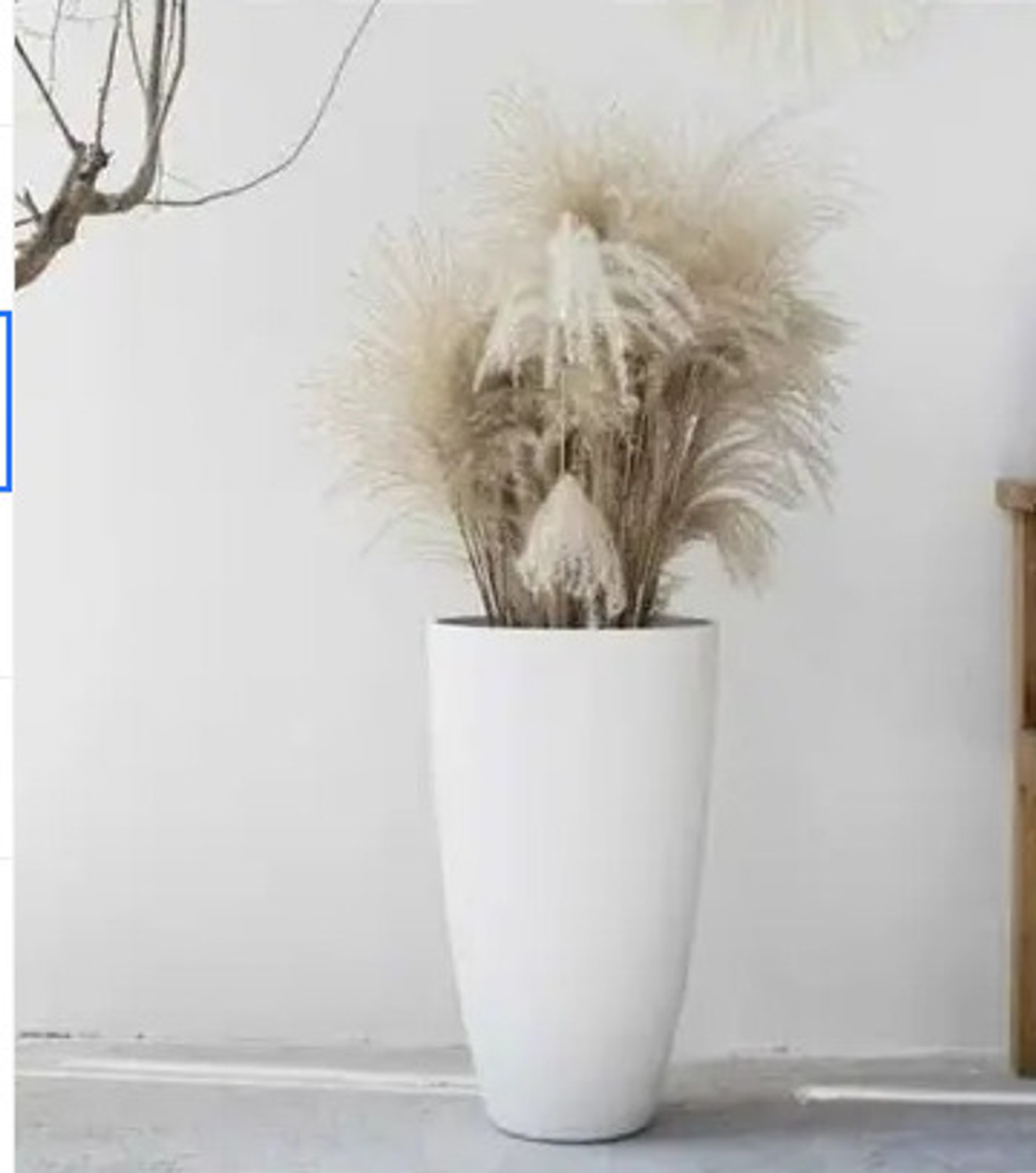 Image of fantabo White marble 2 pcs 13 inch pots for Plant Container Set