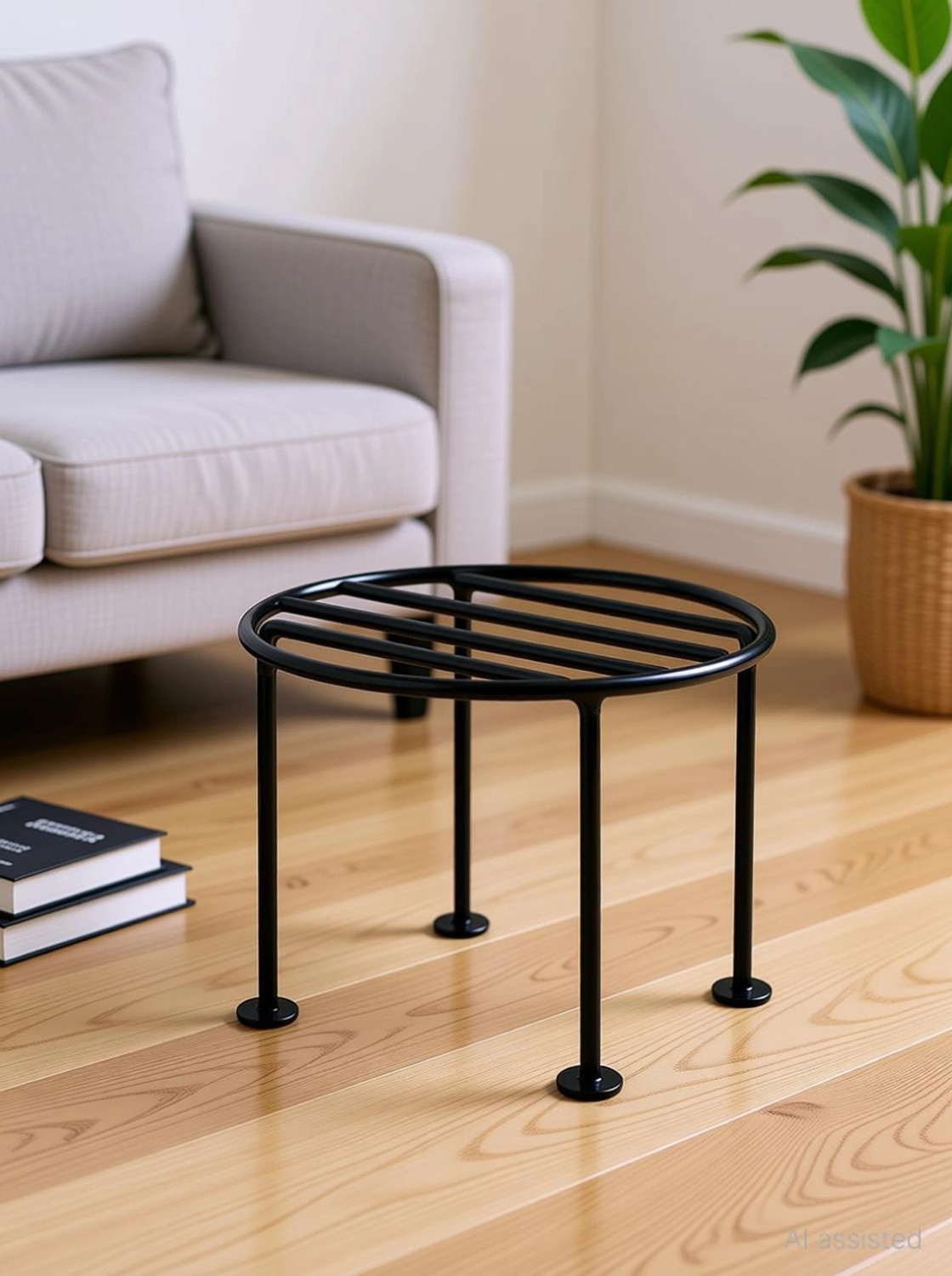 Image of iSTAR Anti Rust Flower Pot Stand for Indoor & Outdoor, Gamla Stand, Flower Pot Holder Plant Container Set (Pack of 4, Metal)